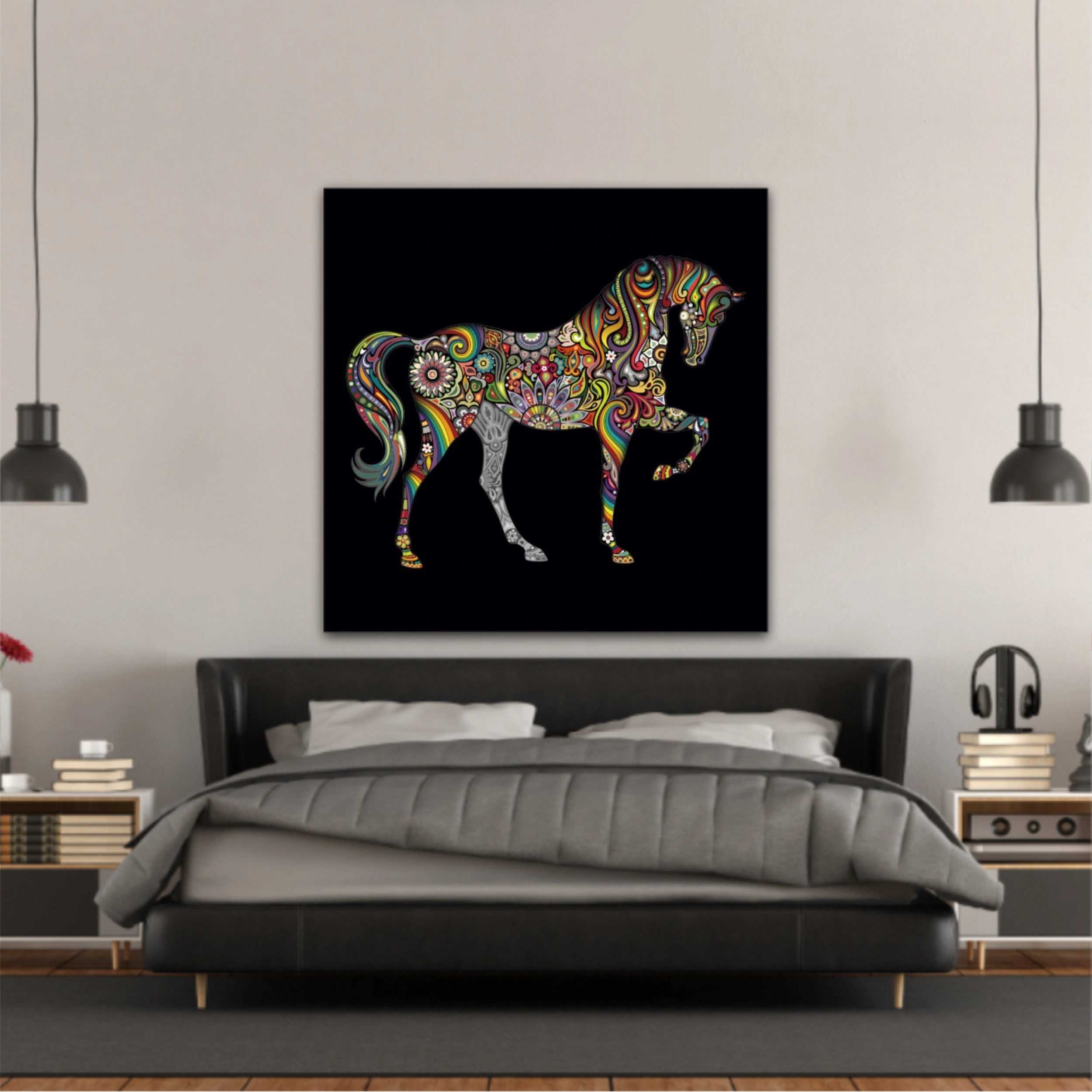 Cai colorat horse colorate abstract