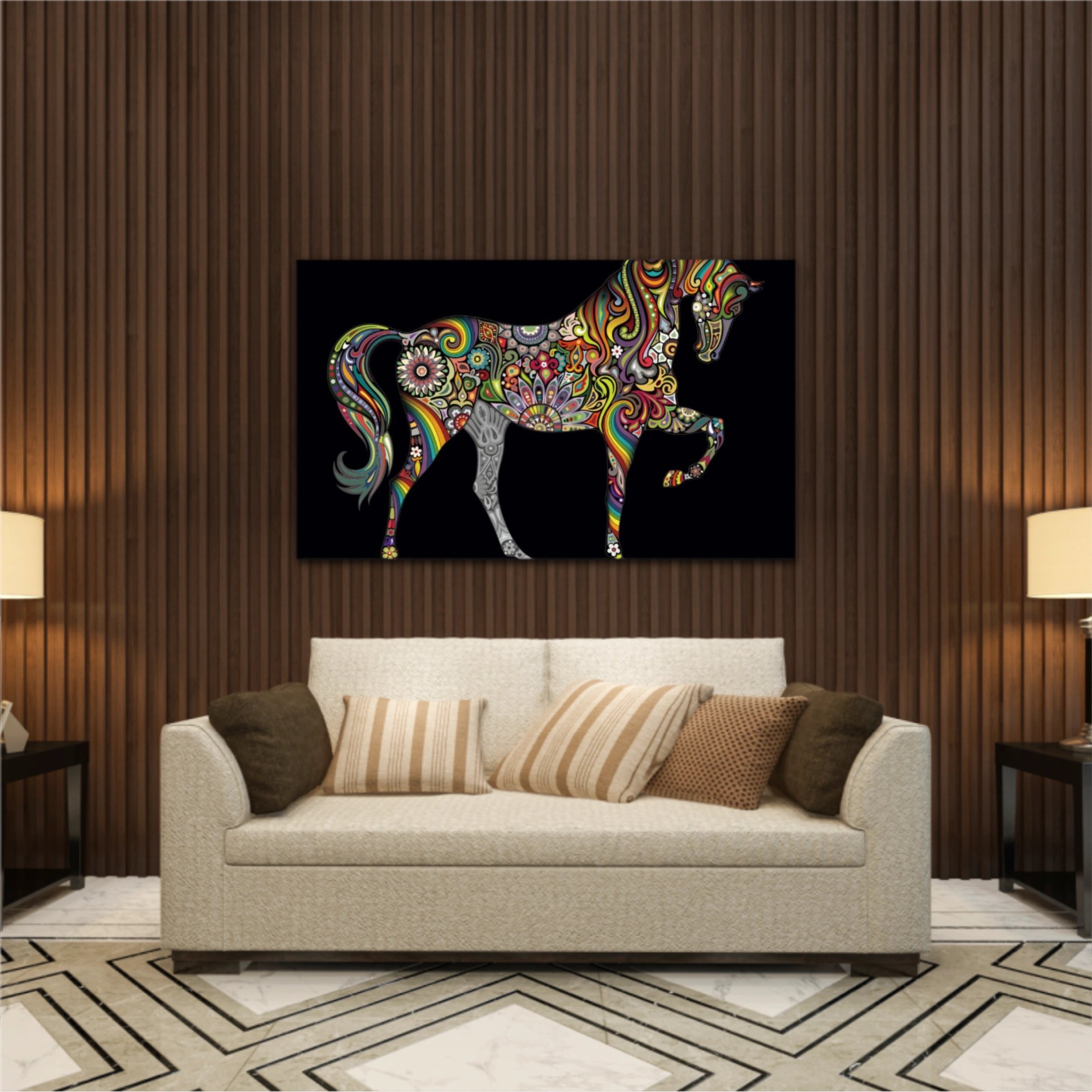 Cai colorat horse colorate abstract