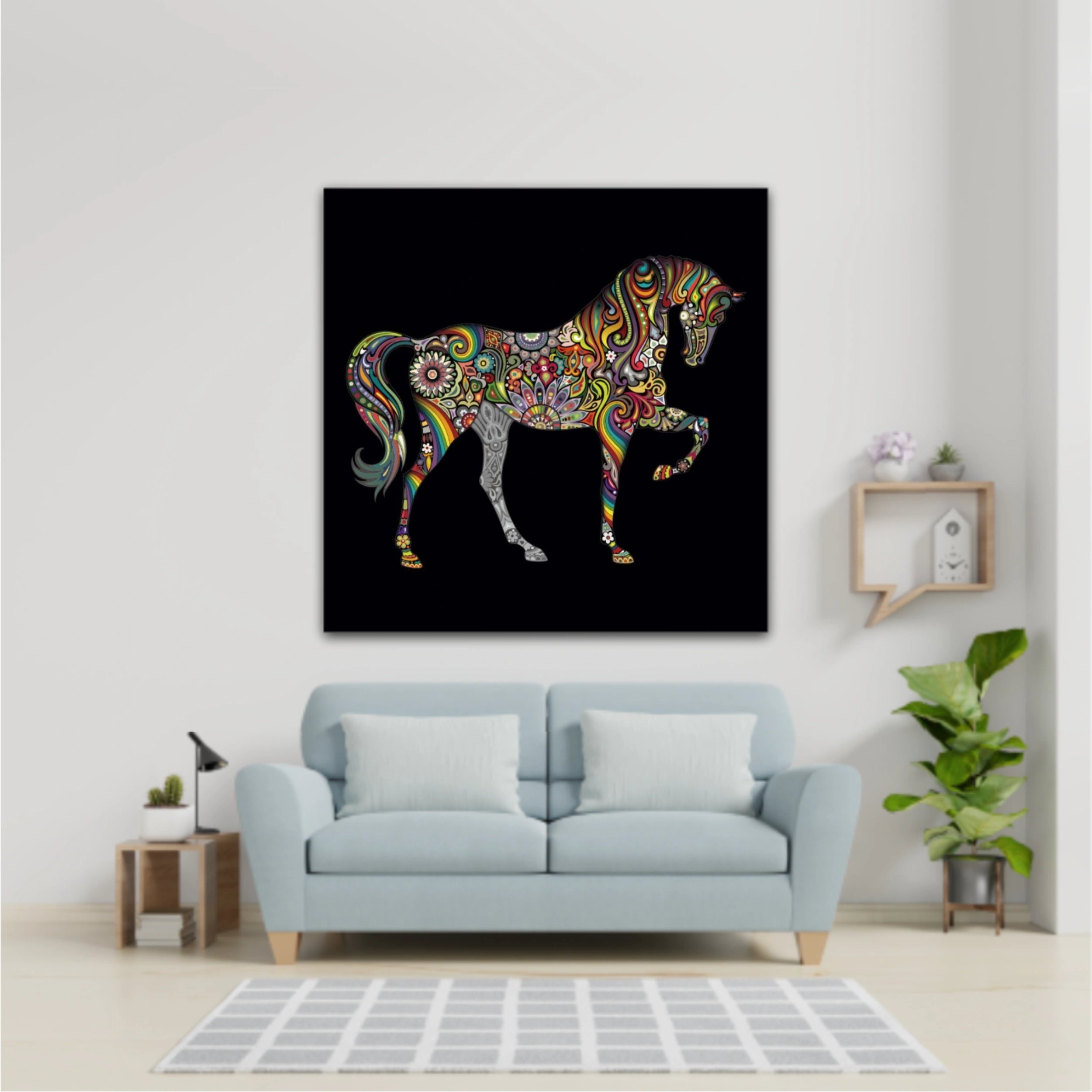 Cai colorat horse colorate abstract