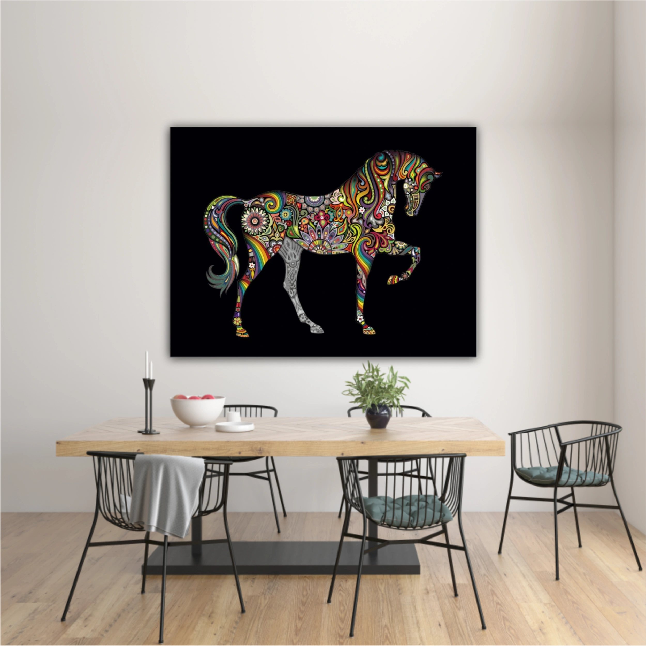 Cai colorat horse colorate abstract