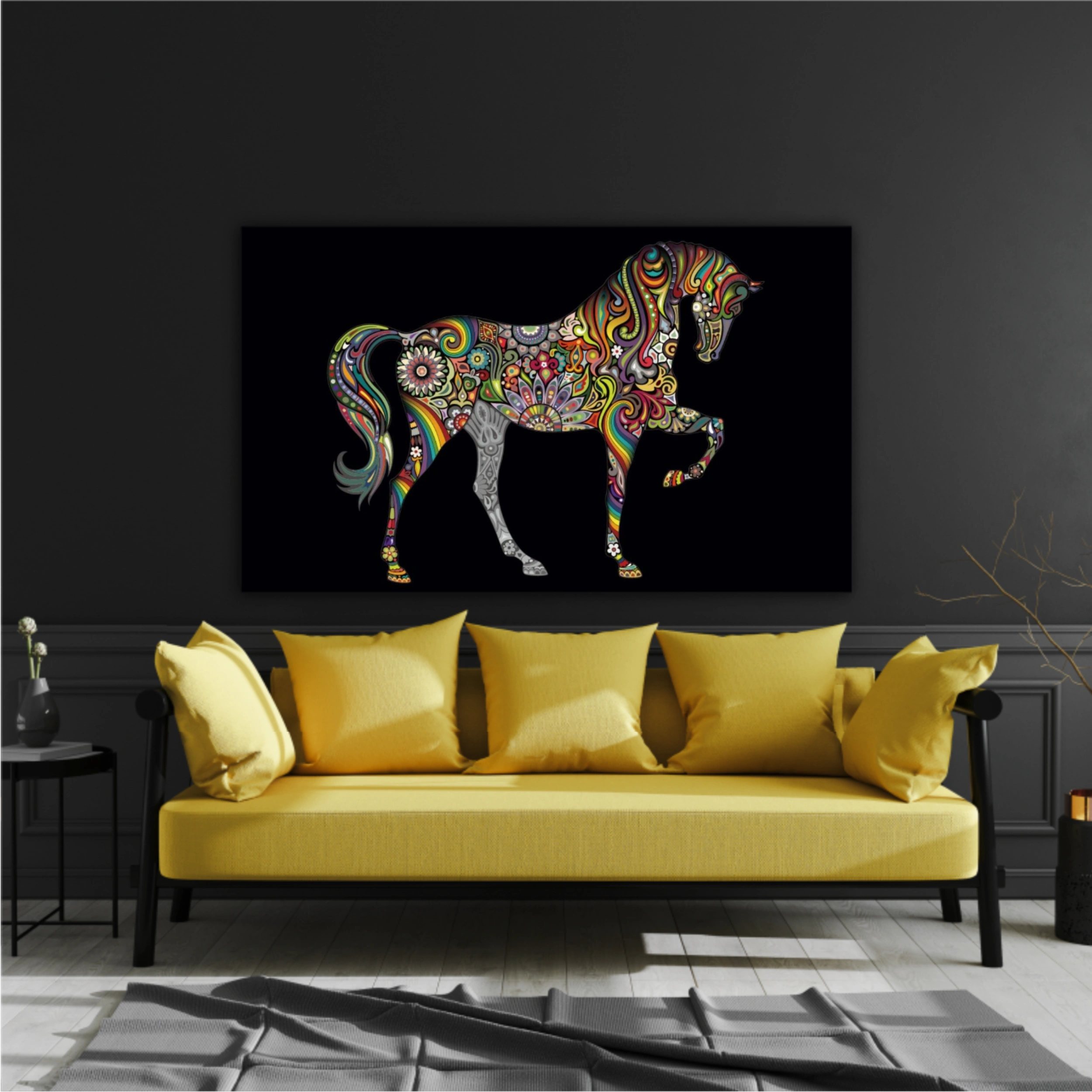 Cai colorat horse colorate abstract