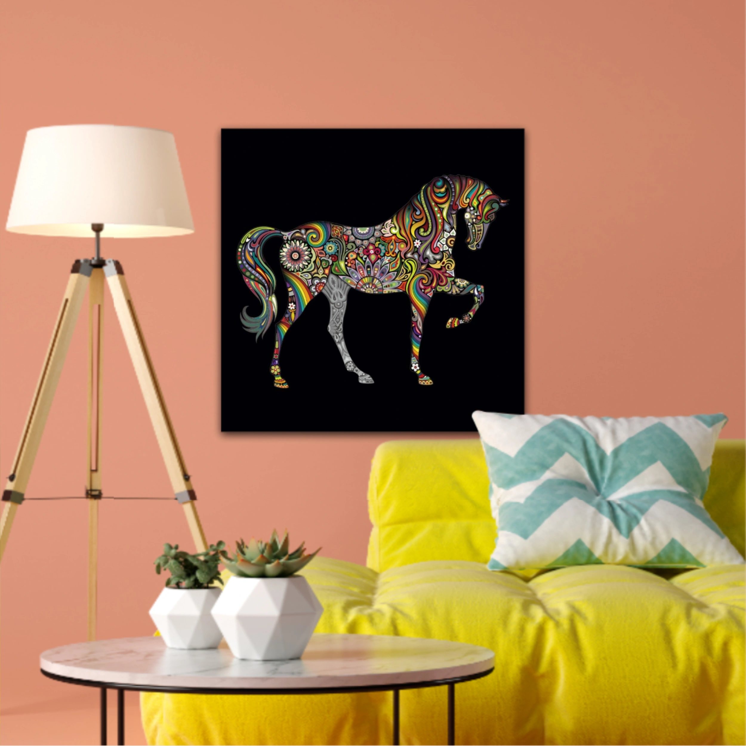 Cai colorat horse colorate abstract