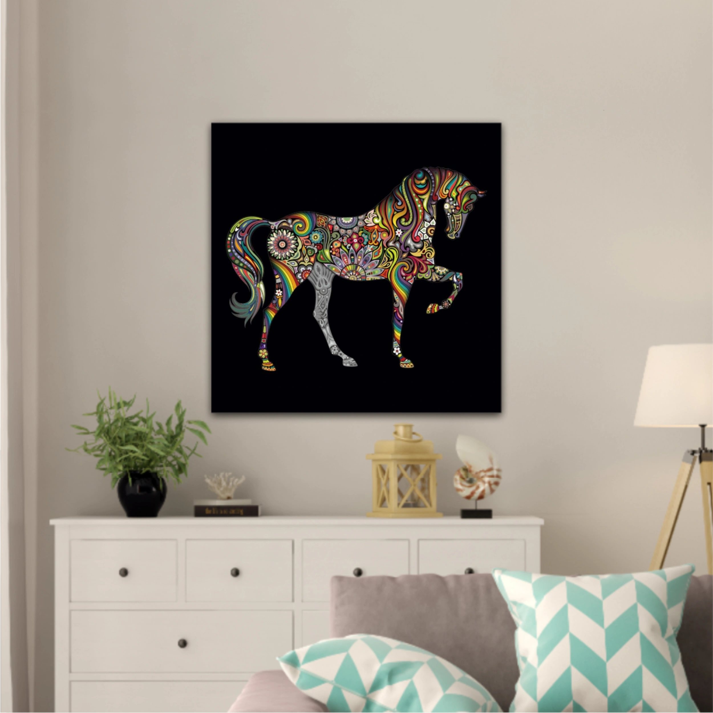 Cai colorat horse colorate abstract