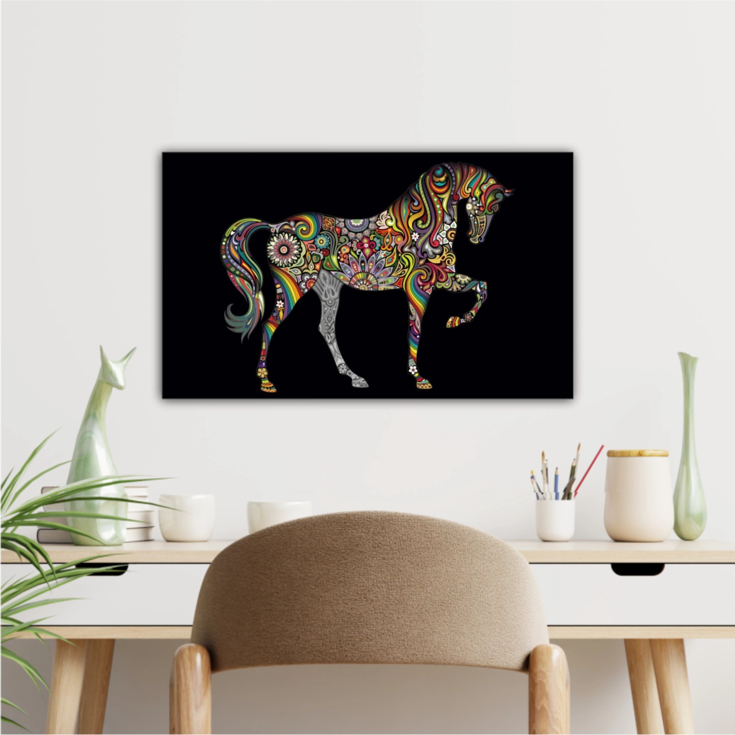 Cai colorat horse colorate abstract