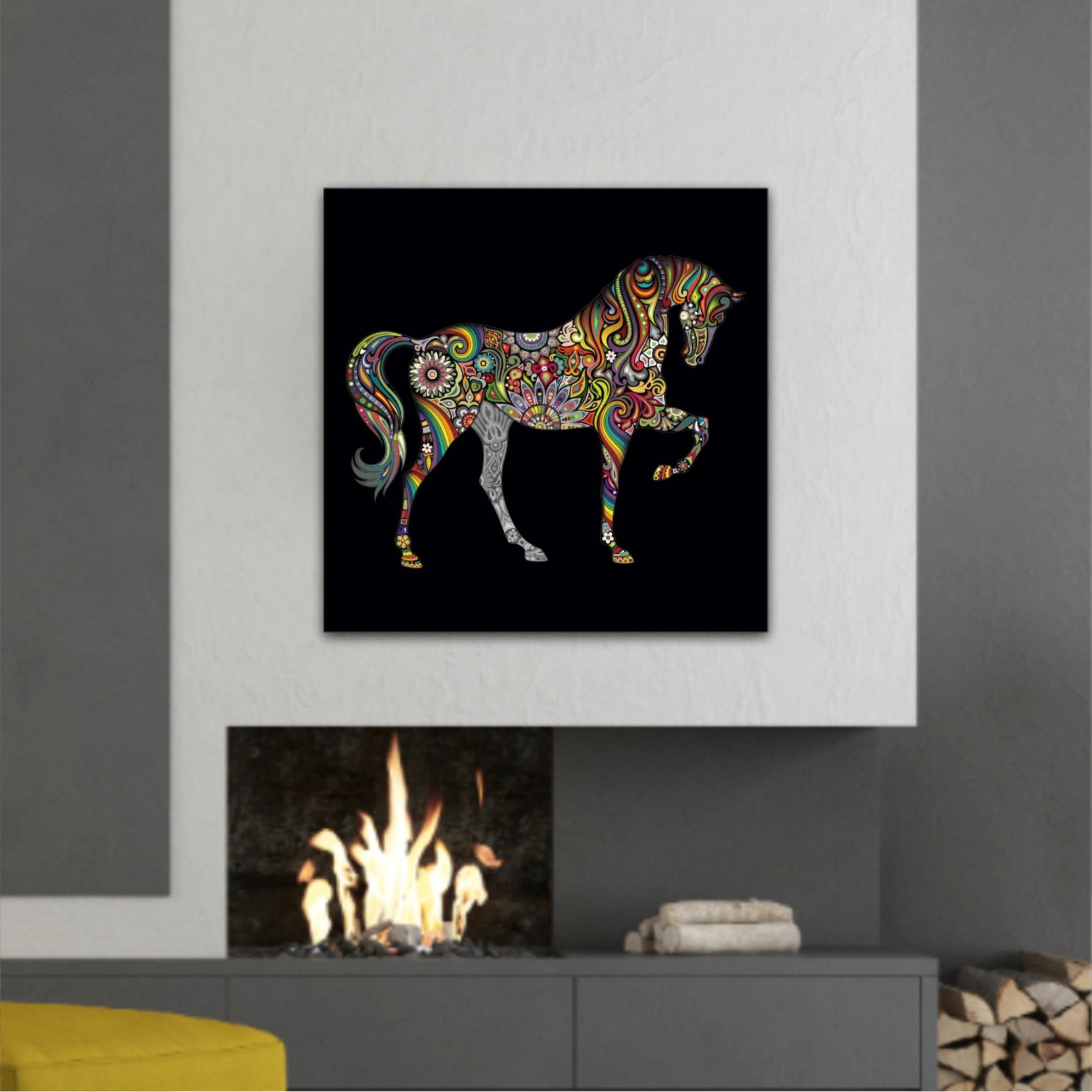 Cai colorat horse colorate abstract