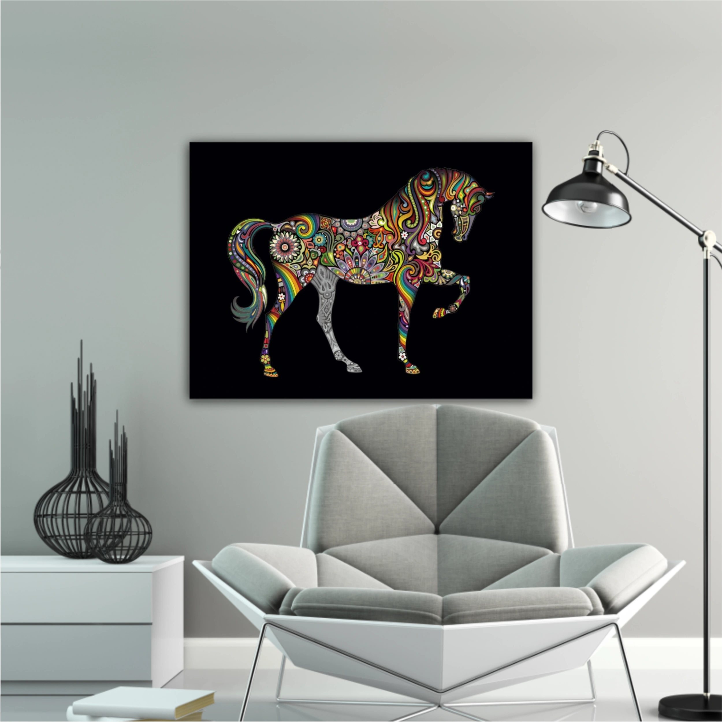 Cai colorat horse colorate abstract