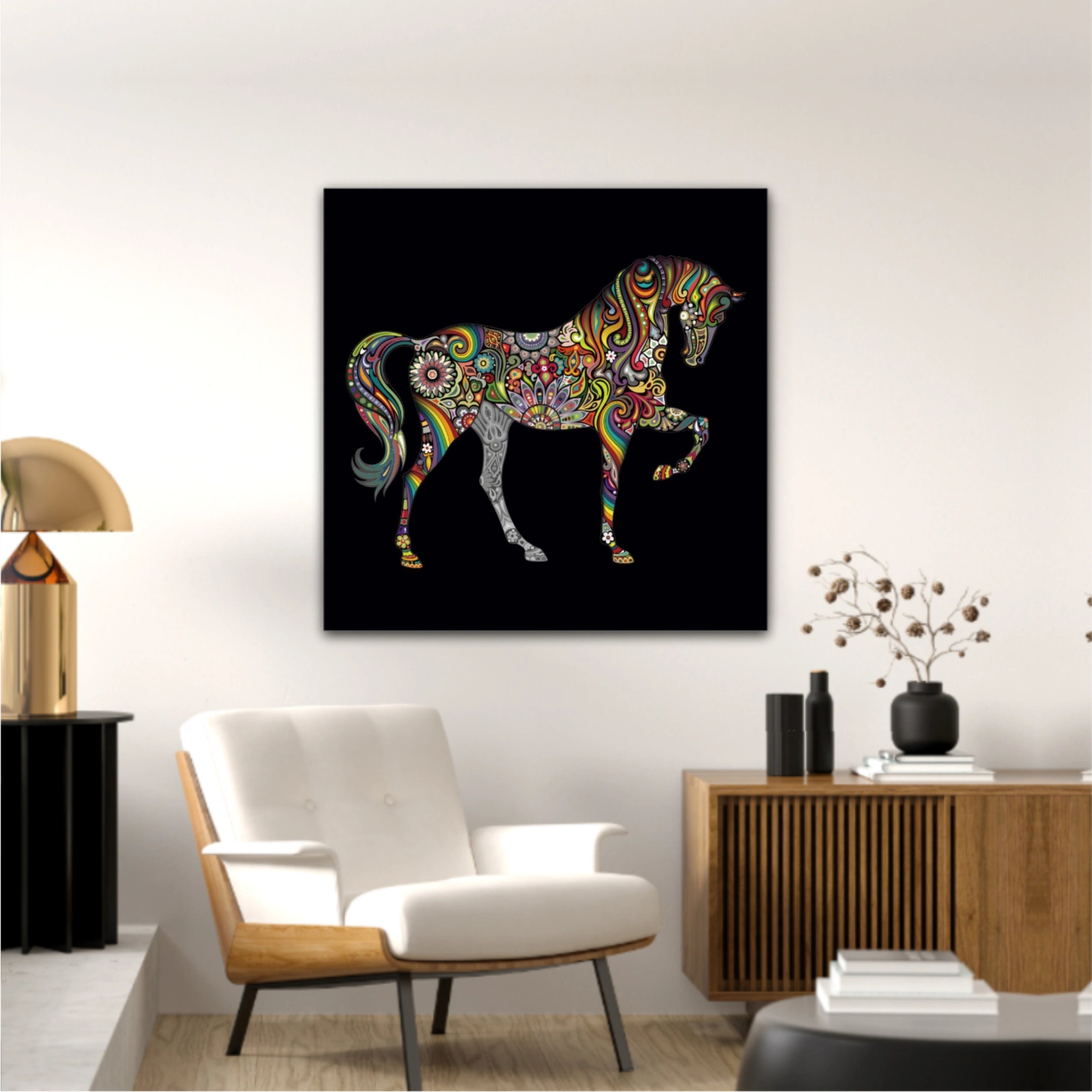 Cai colorat horse colorate abstract