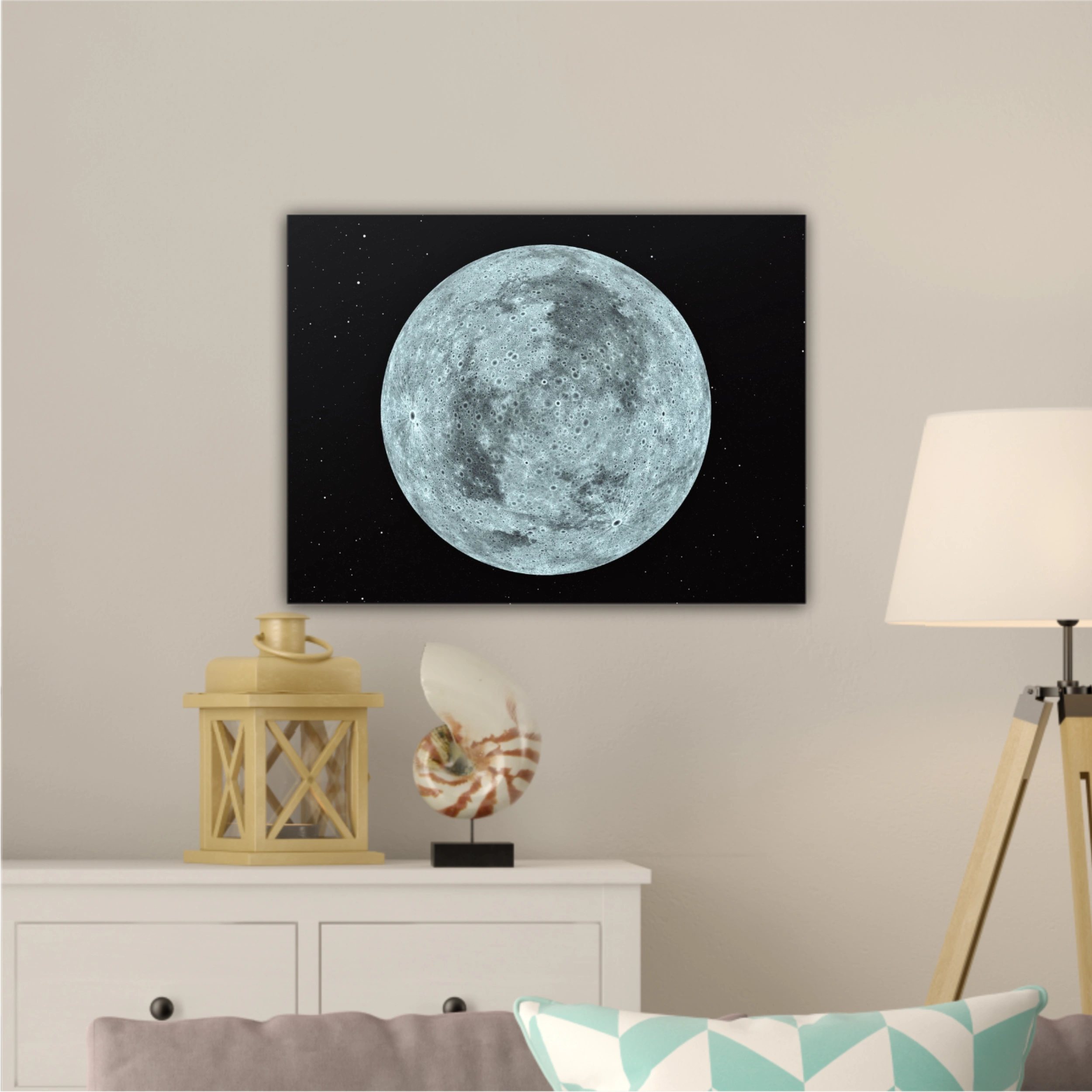 3D rendering of the moon with star sky background