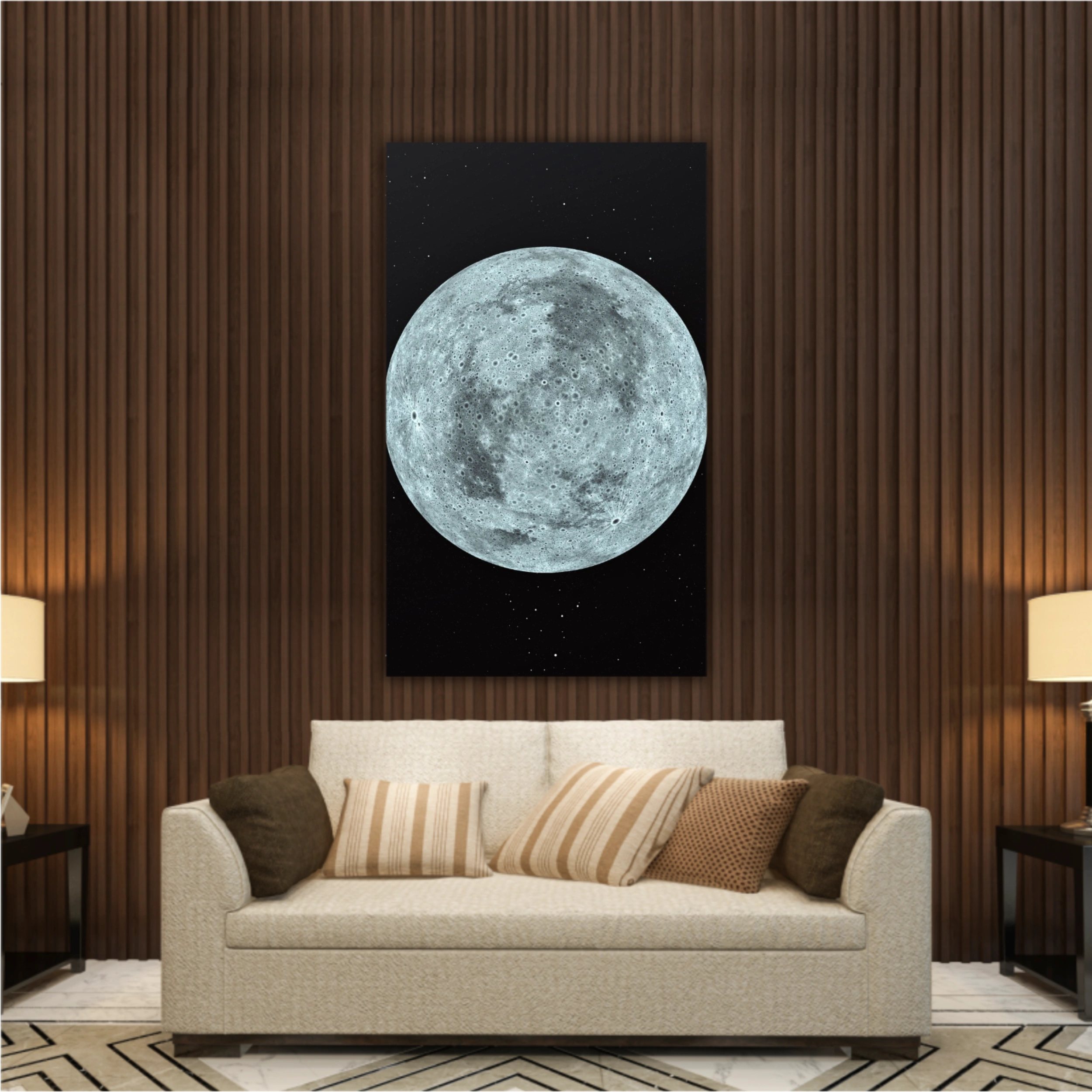 3D rendering of the moon with star sky background