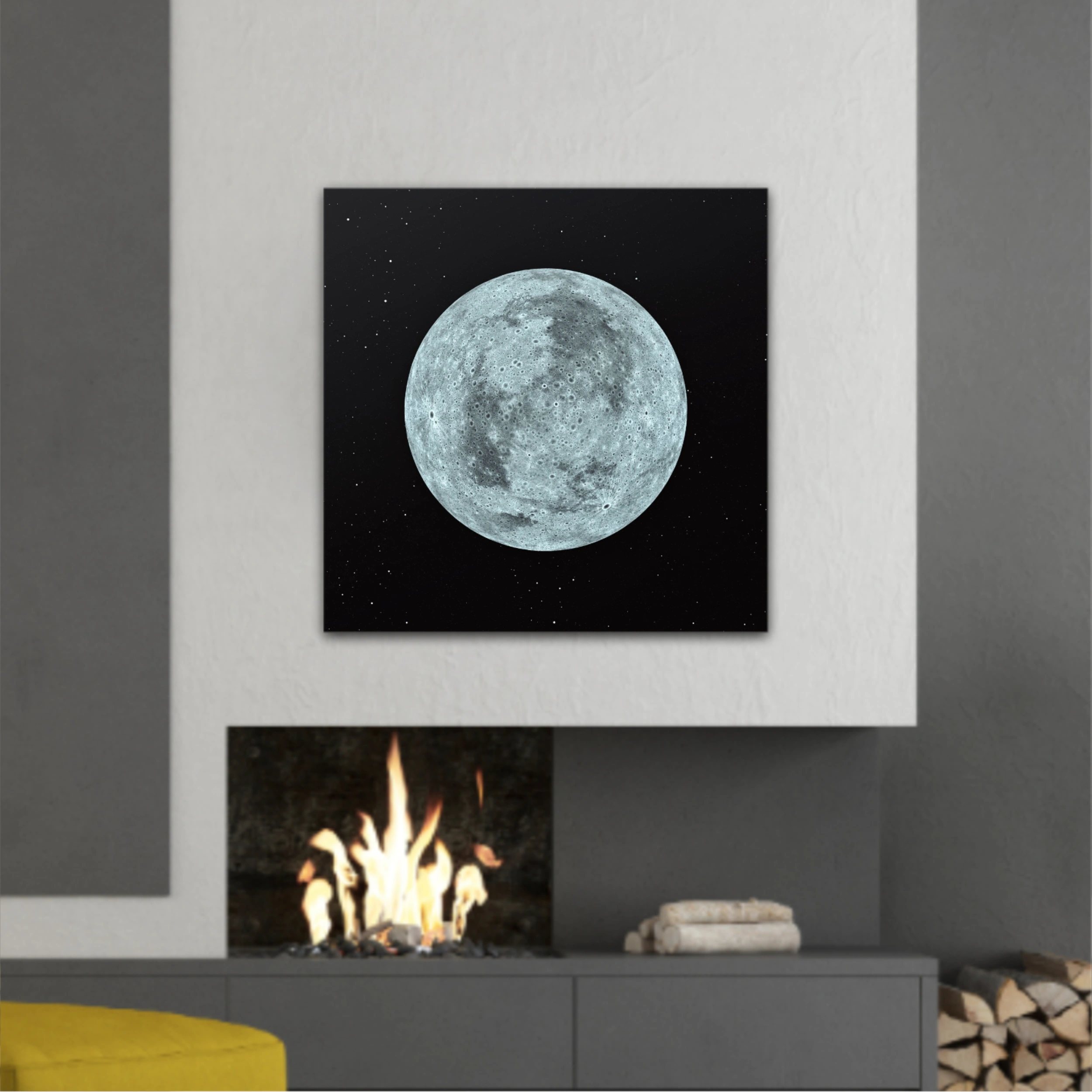 3D rendering of the moon with star sky background