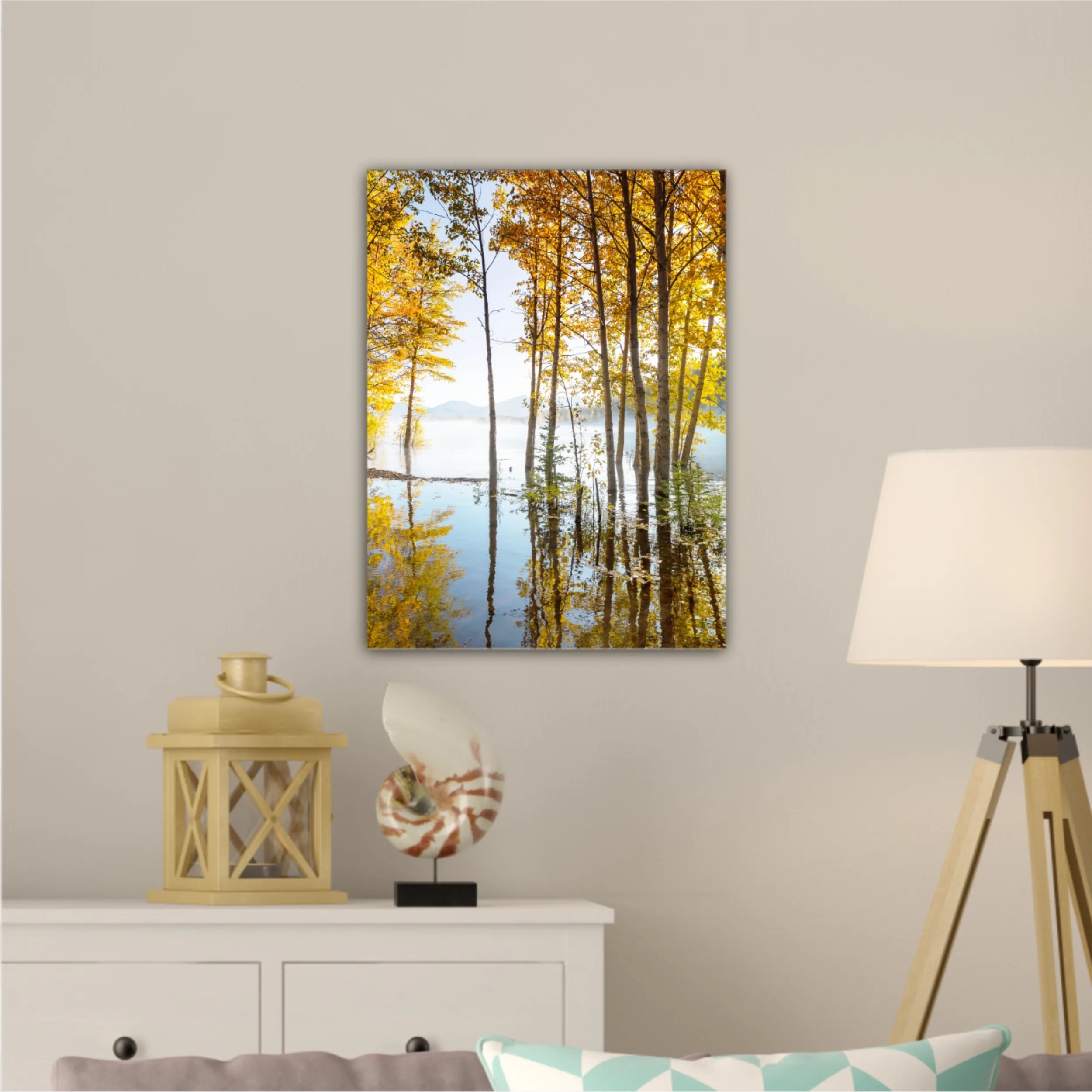 Forest reflections in the lake water