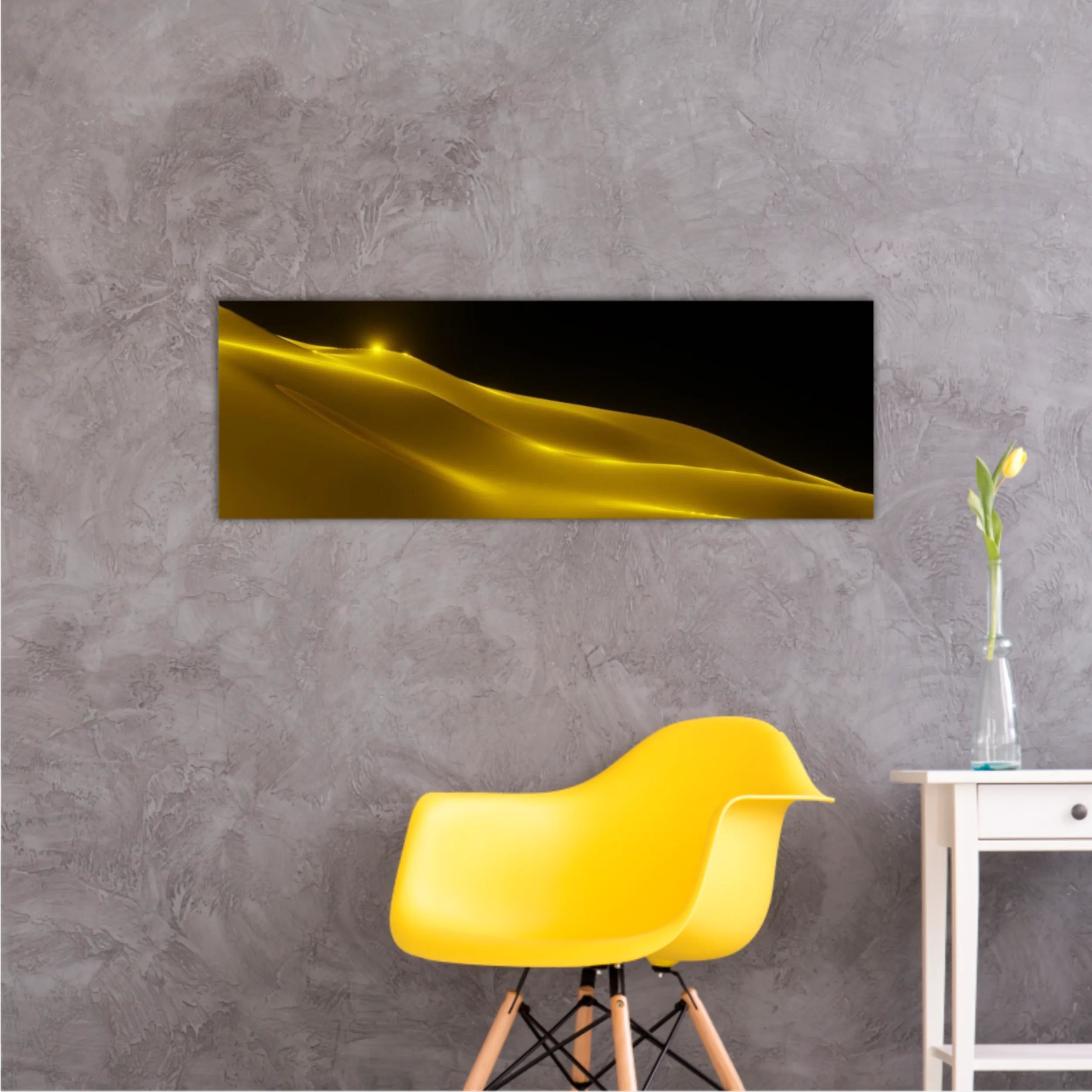 Gold liquid wave - 3D rendering