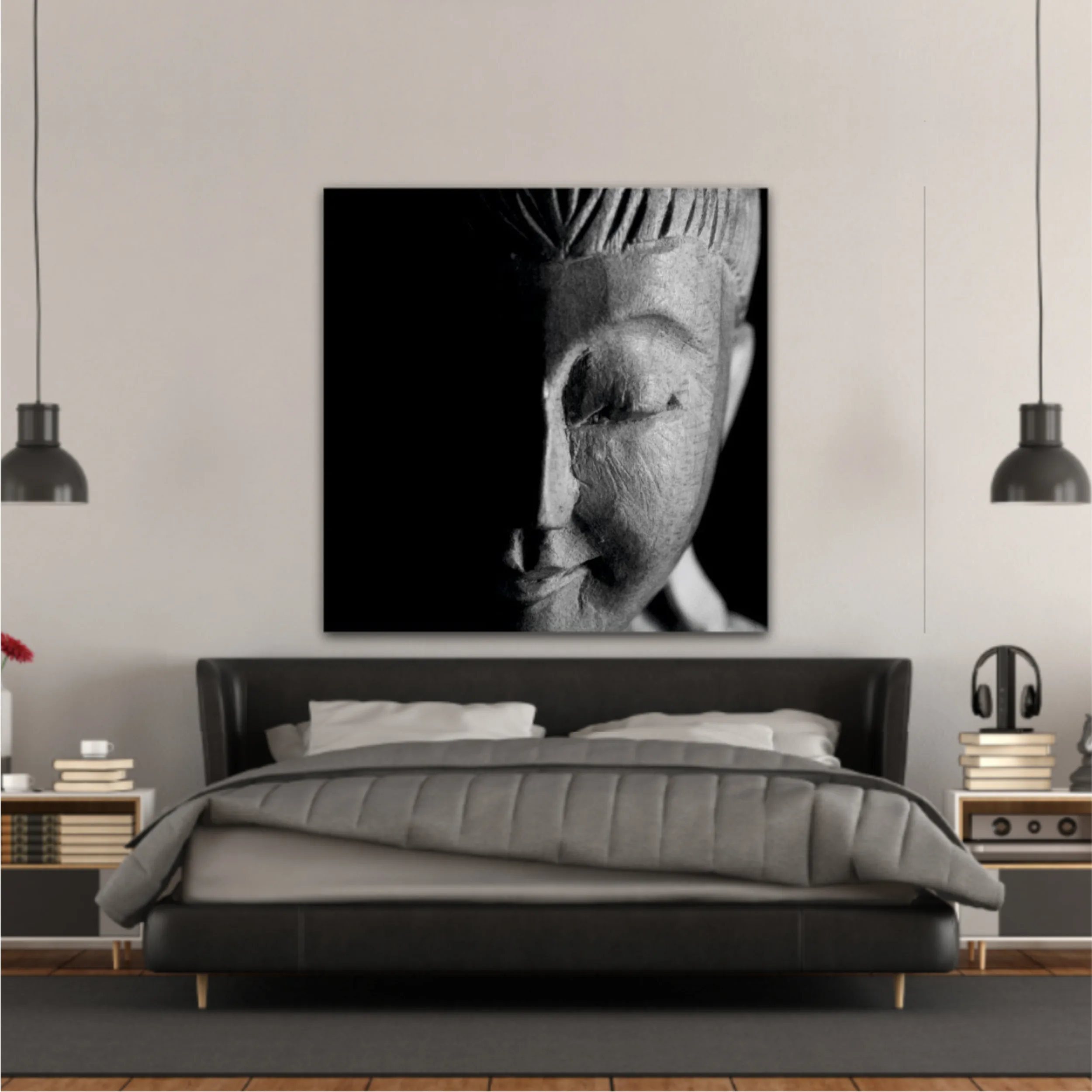 Buddha black and white