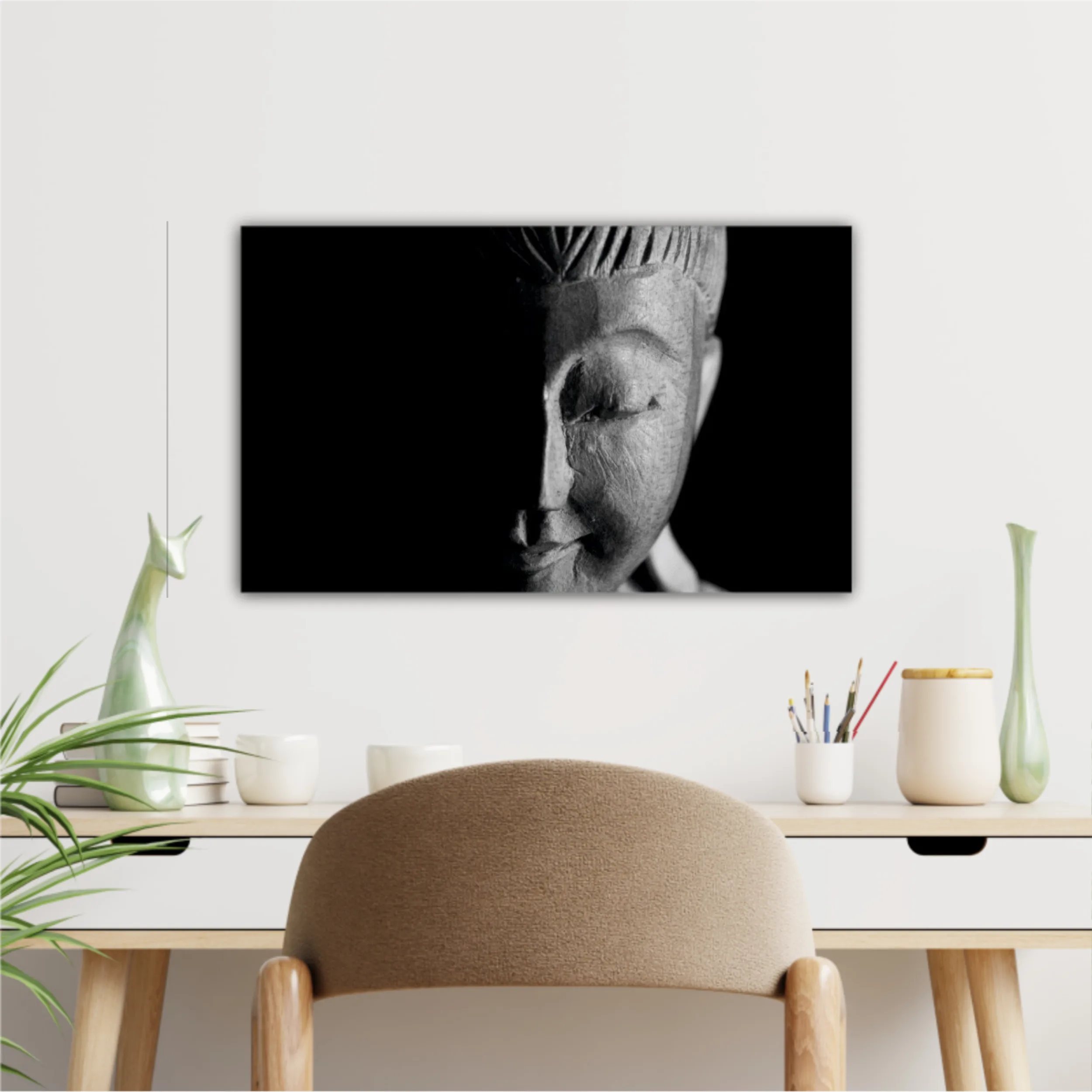 Buddha black and white