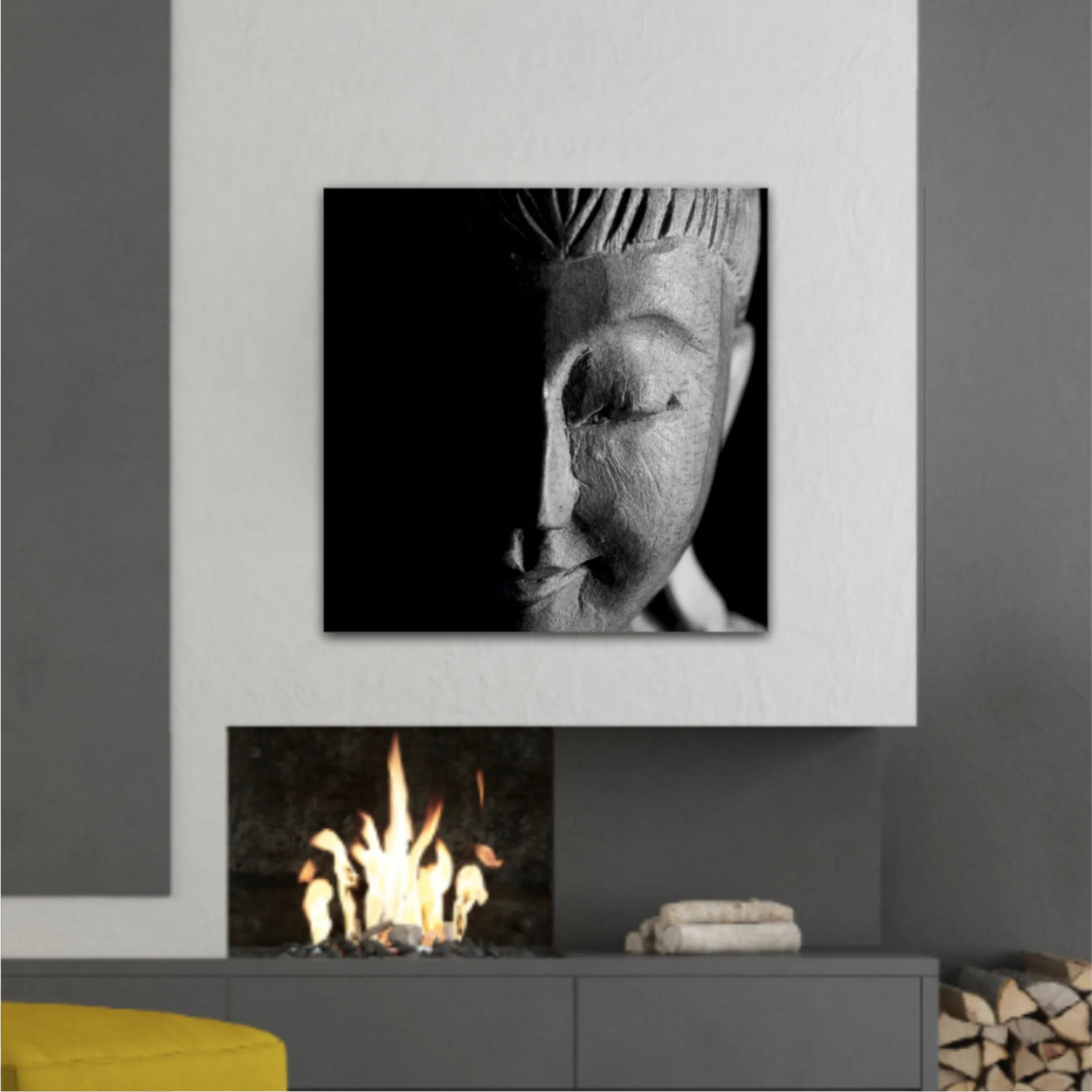 Buddha black and white