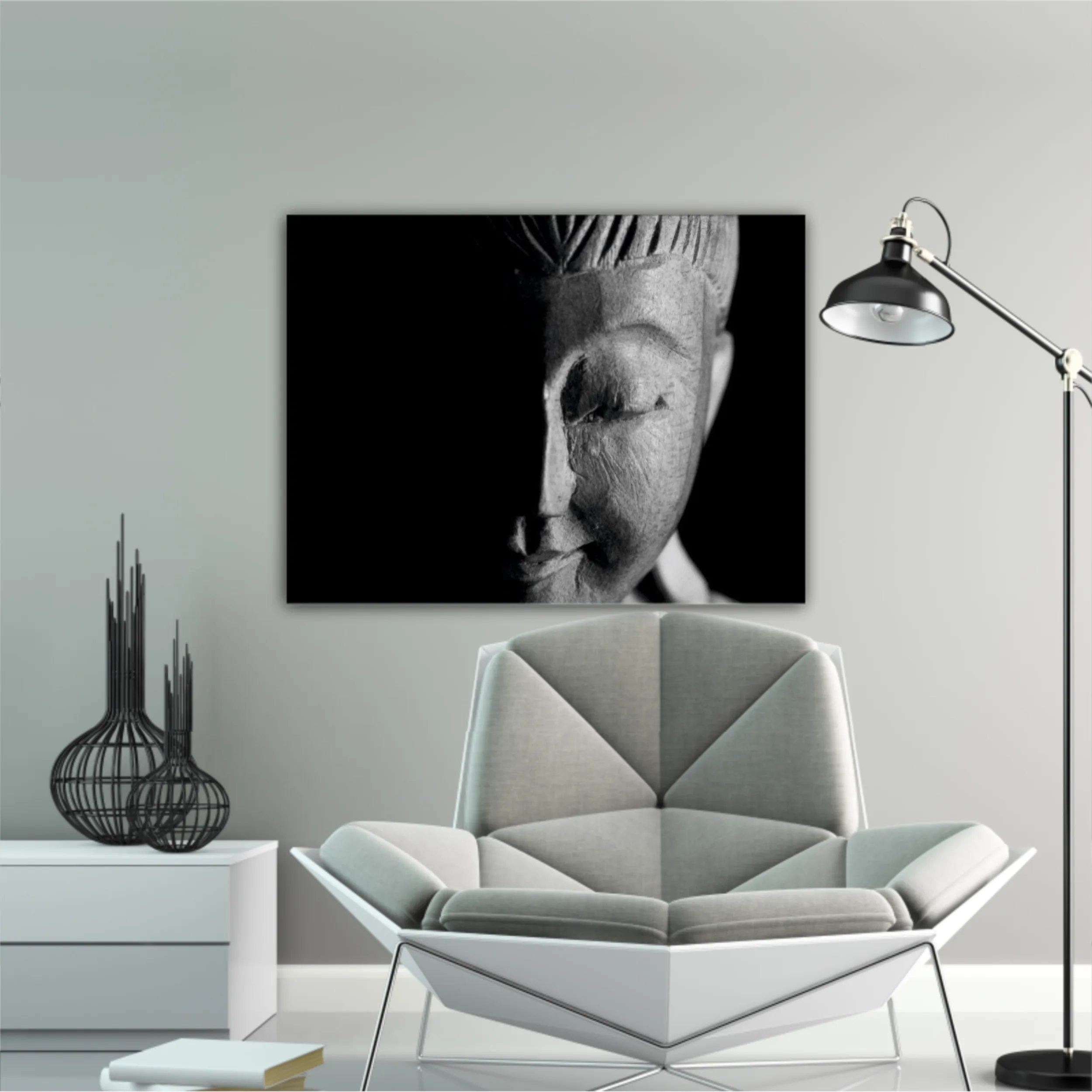 Buddha black and white