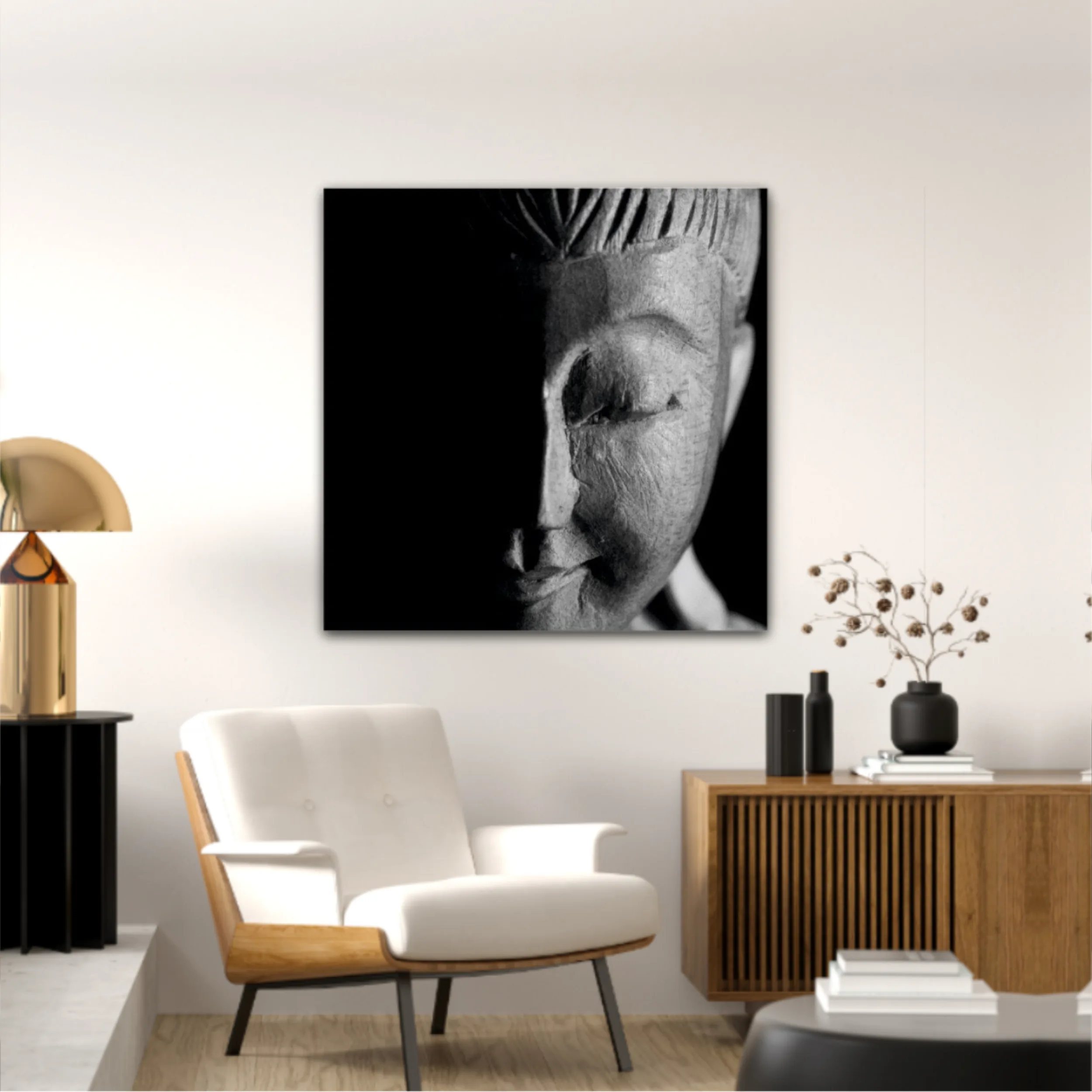 Buddha black and white