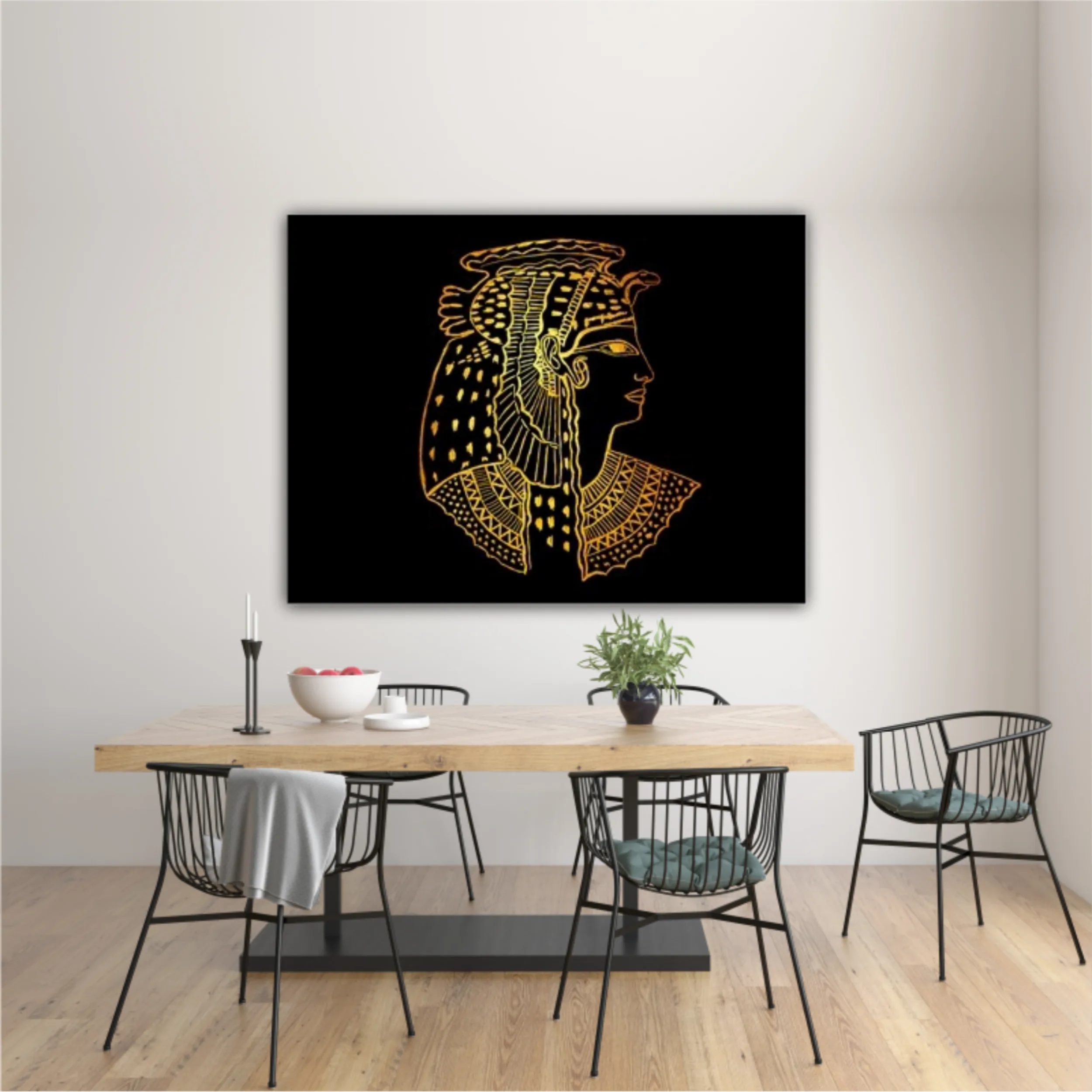 Abstract ancient Egyptian background, Cleopatra. Gold