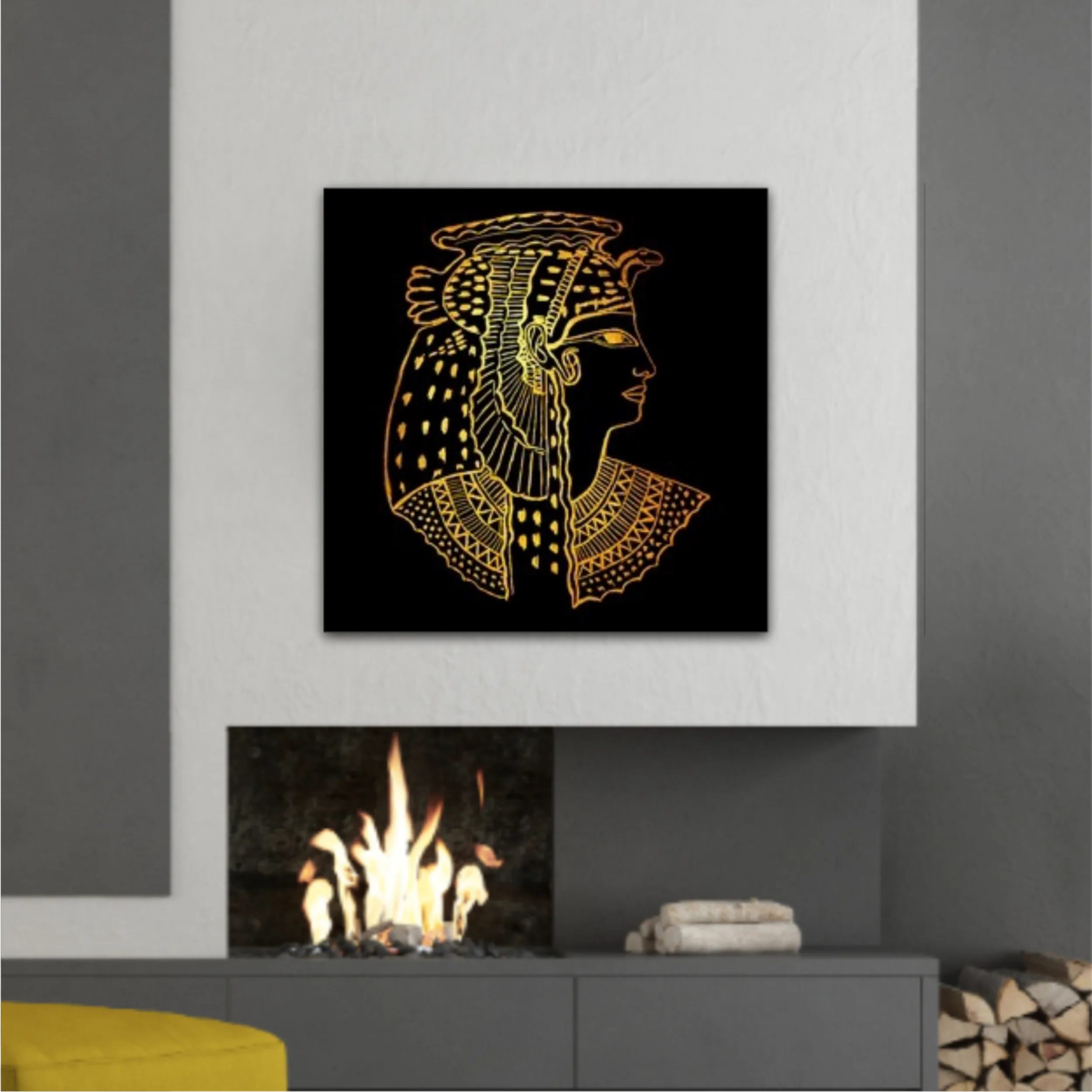 Abstract ancient Egyptian background, Cleopatra. Gold