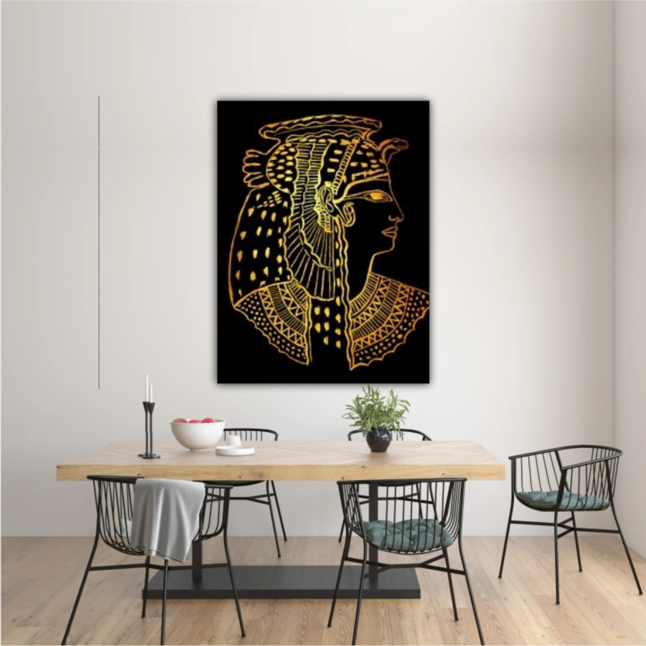 Abstract ancient Egyptian background, Cleopatra. Gold