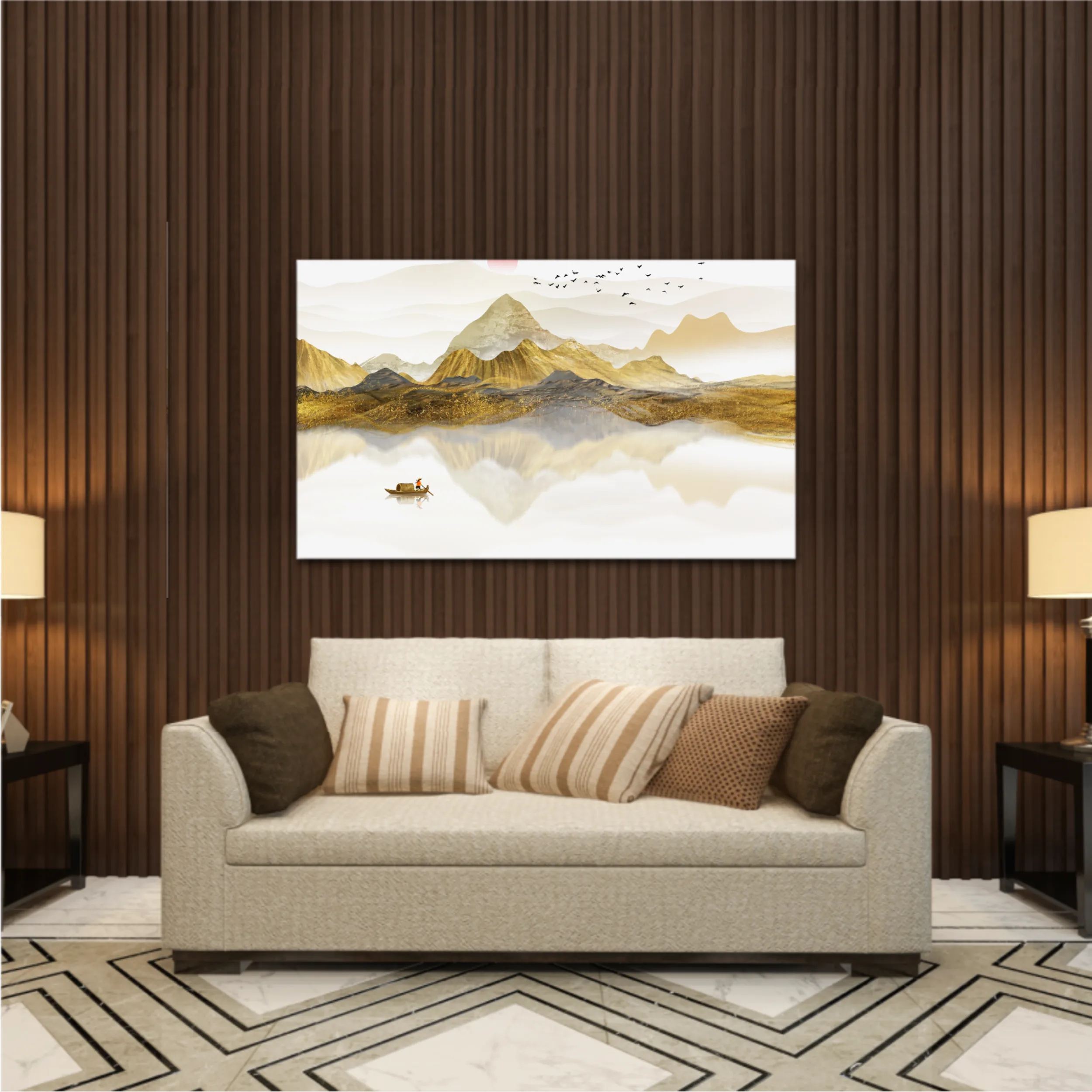 New Chinese abstract golden landscape painting