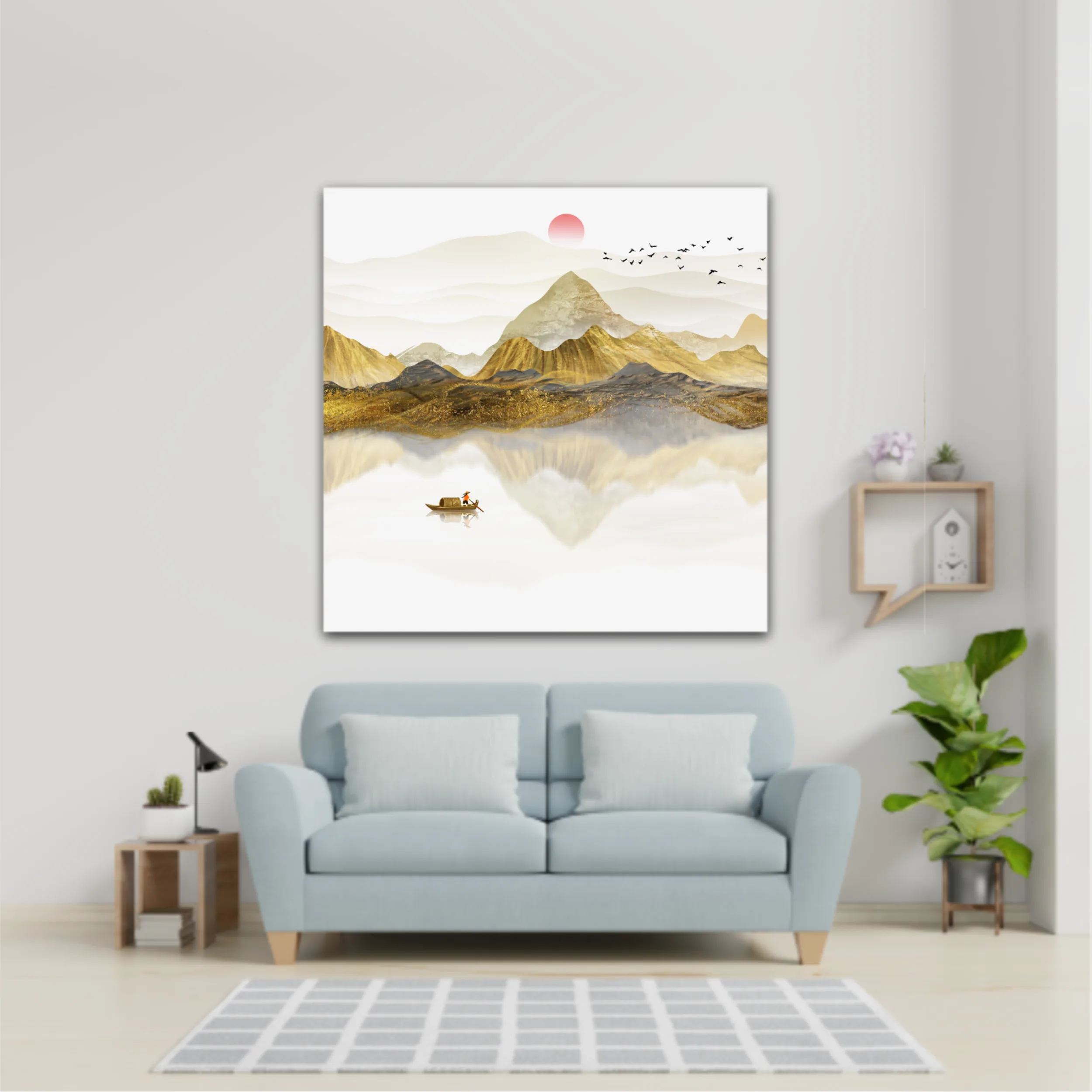 New Chinese abstract golden landscape painting