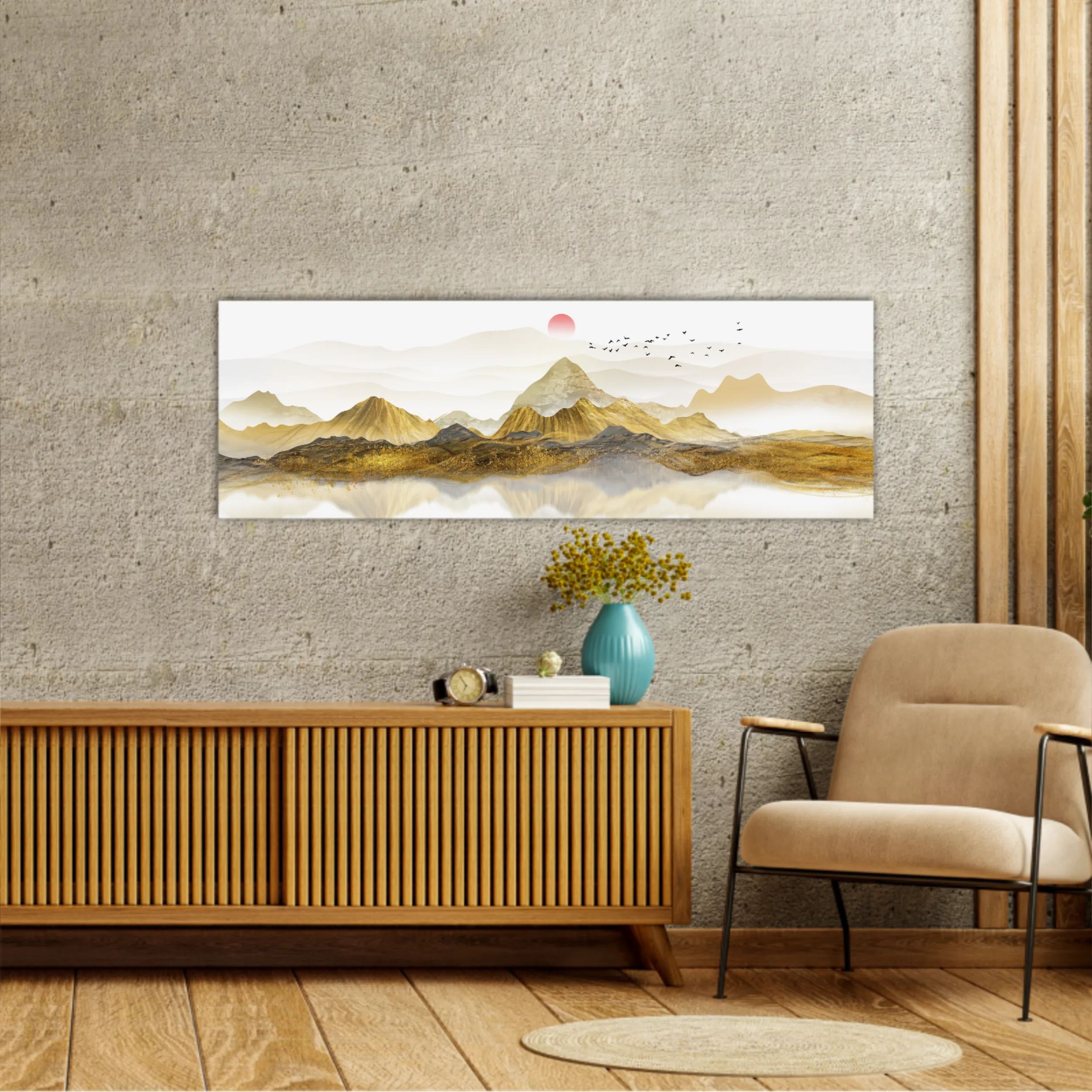 New Chinese abstract golden landscape painting