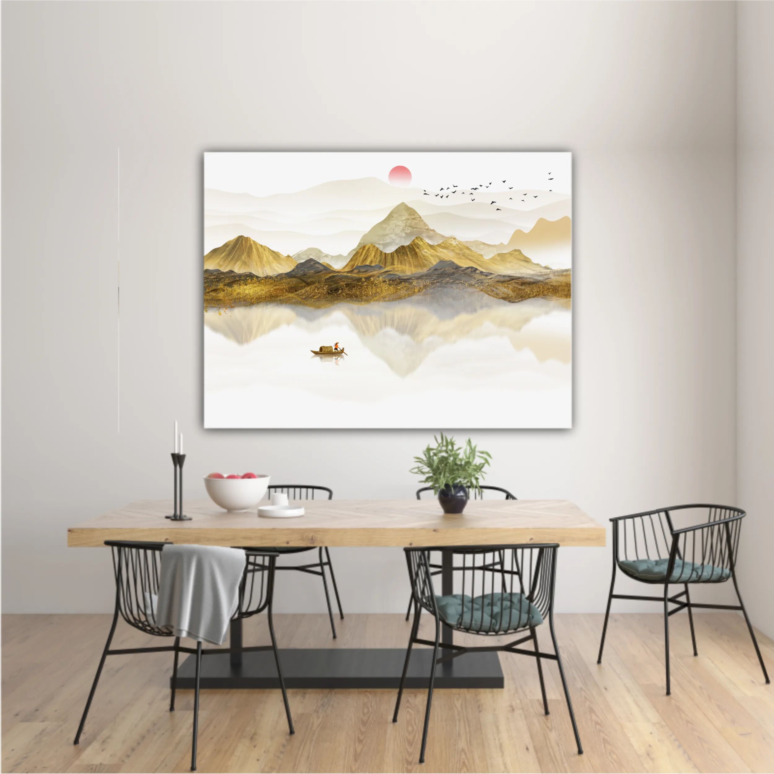 New Chinese abstract golden landscape painting