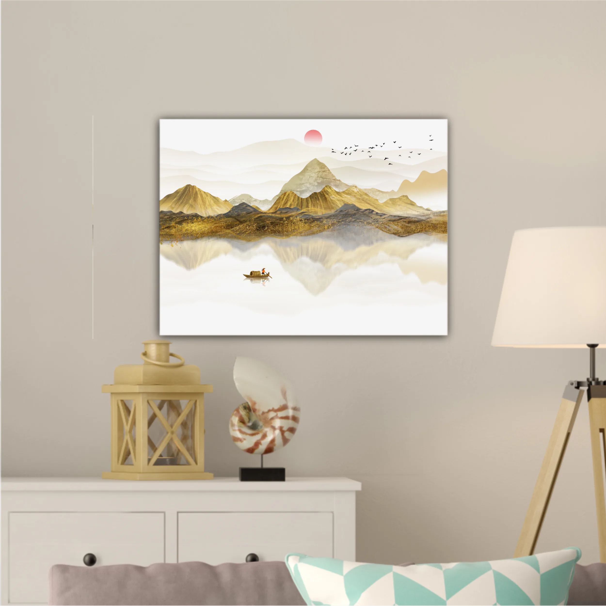 New Chinese abstract golden landscape painting