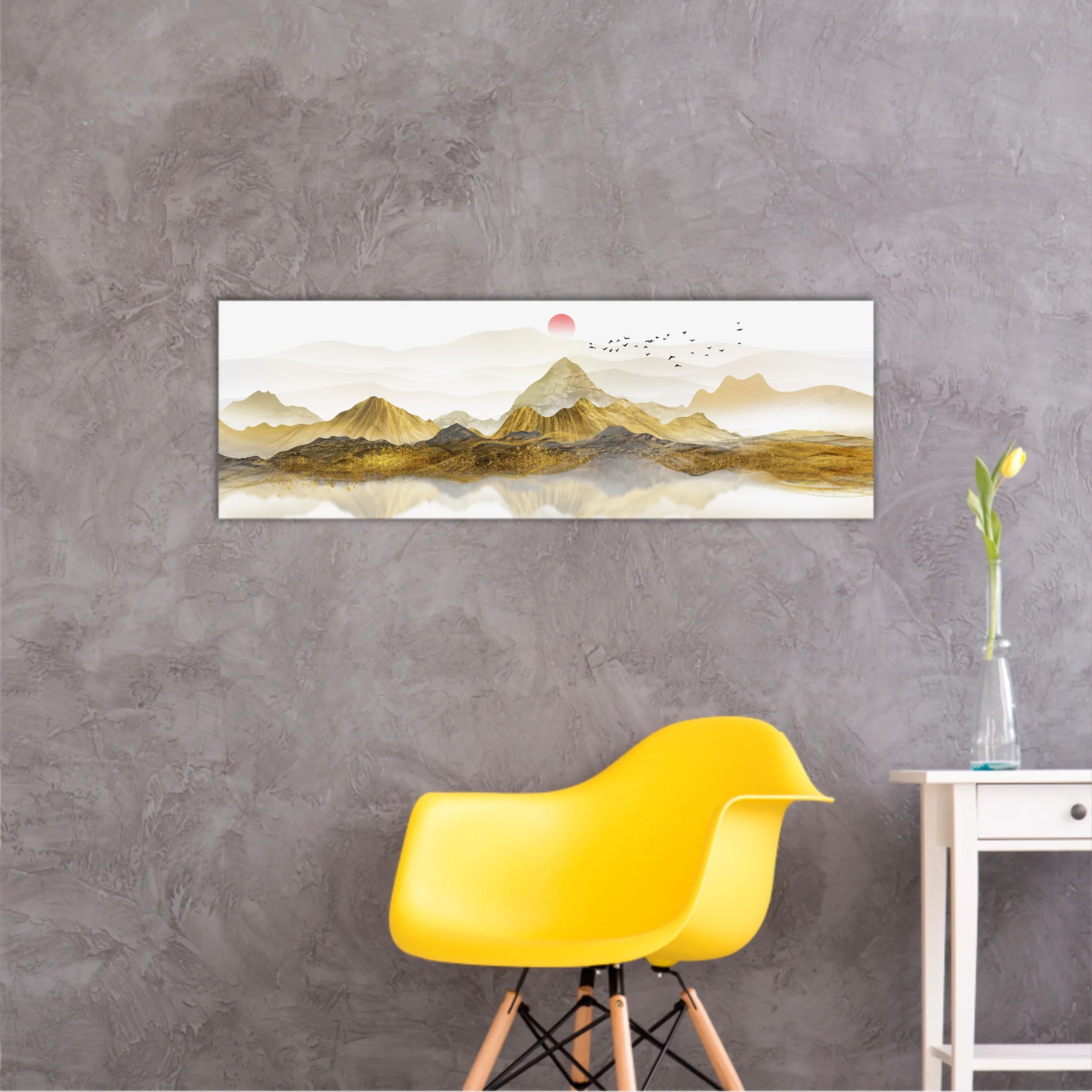 New Chinese abstract golden landscape painting