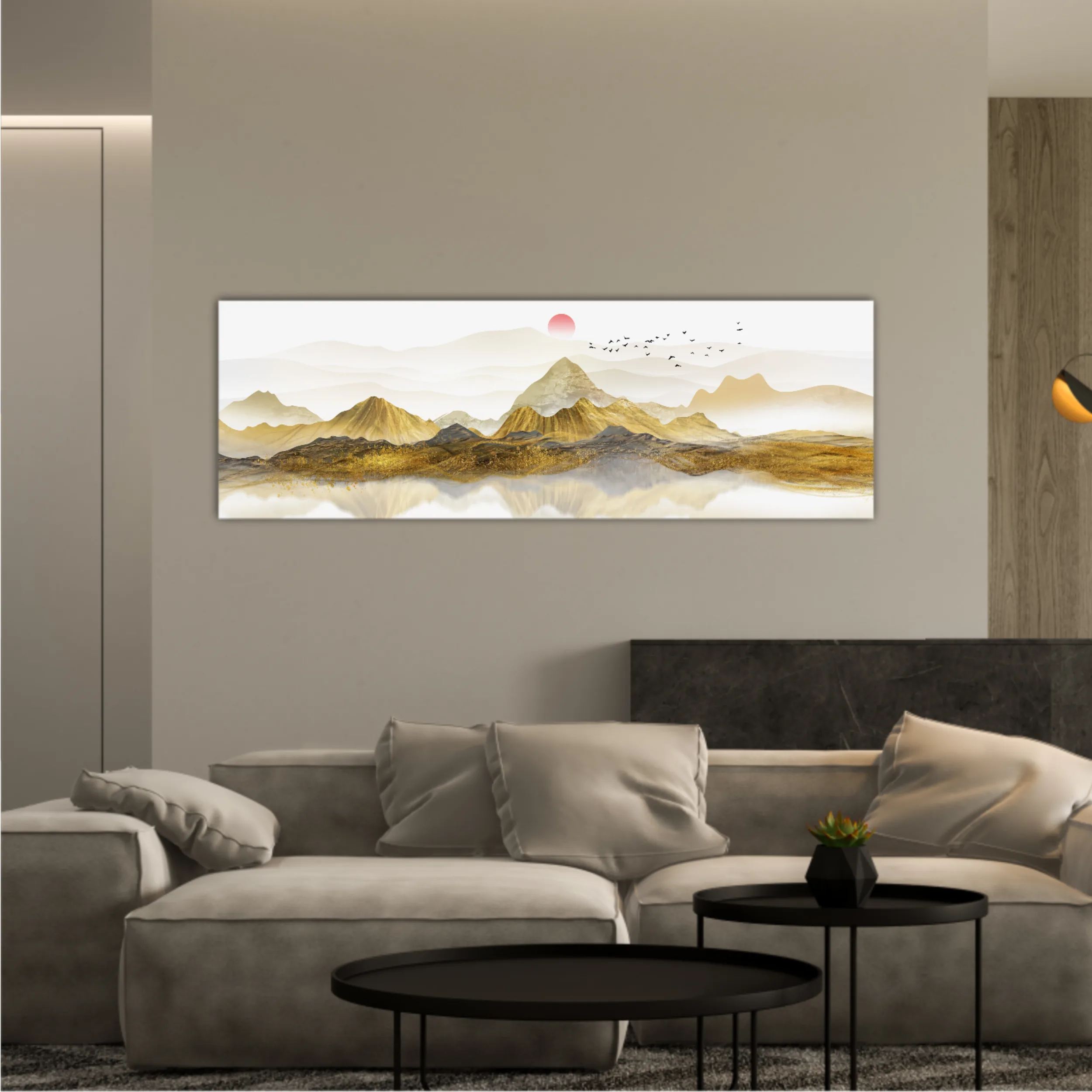 New Chinese abstract golden landscape painting