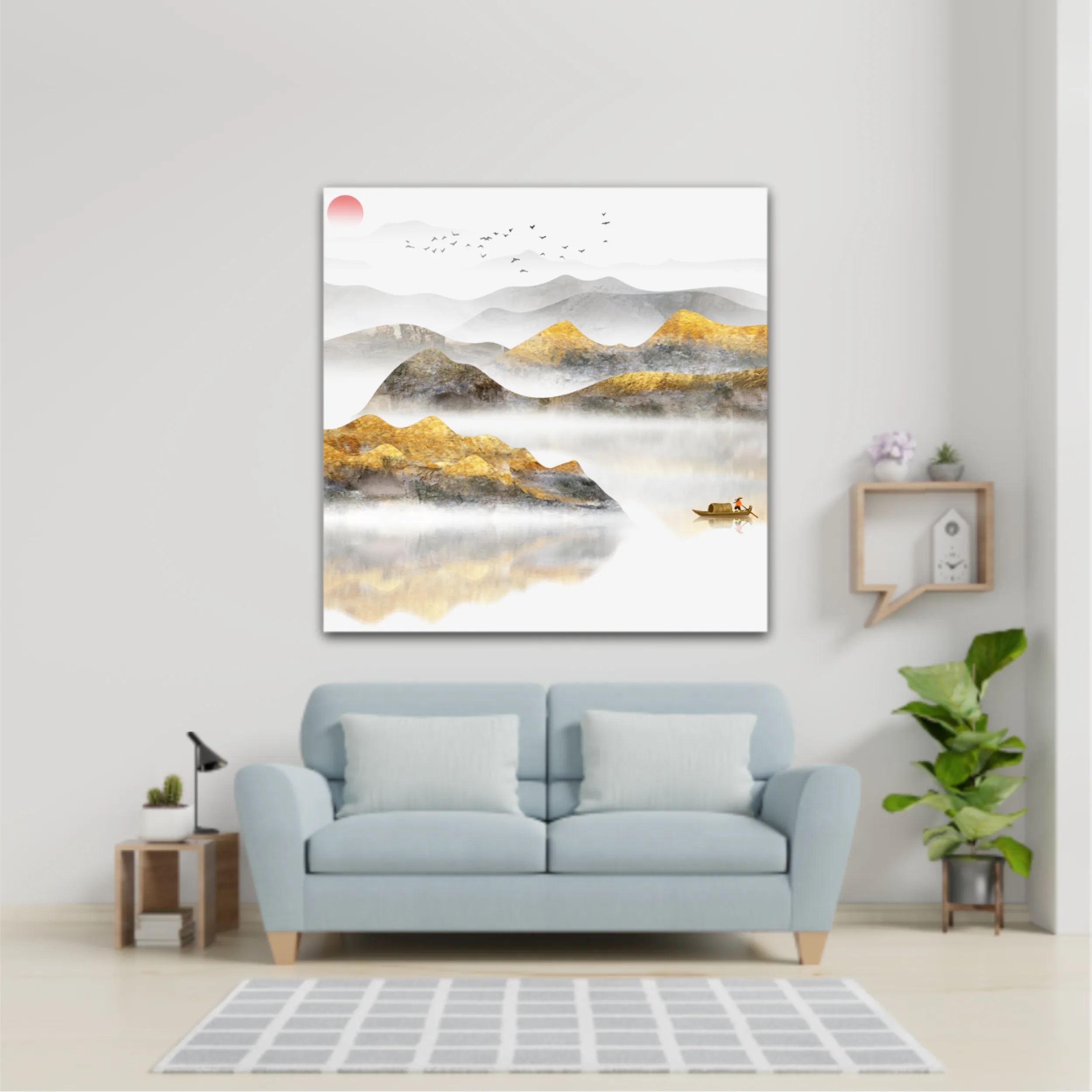 New Chinese abstract golden landscape painting