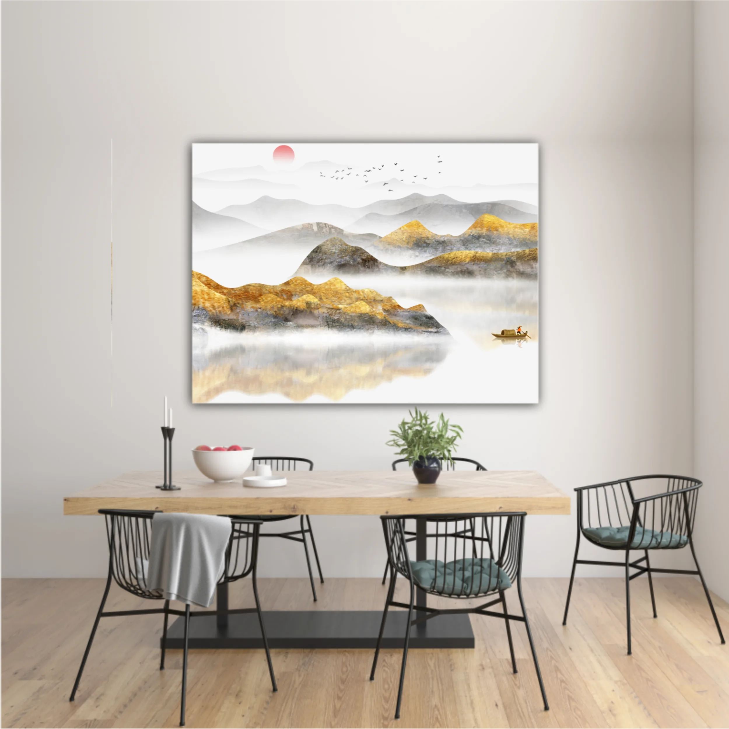 New Chinese abstract golden landscape painting