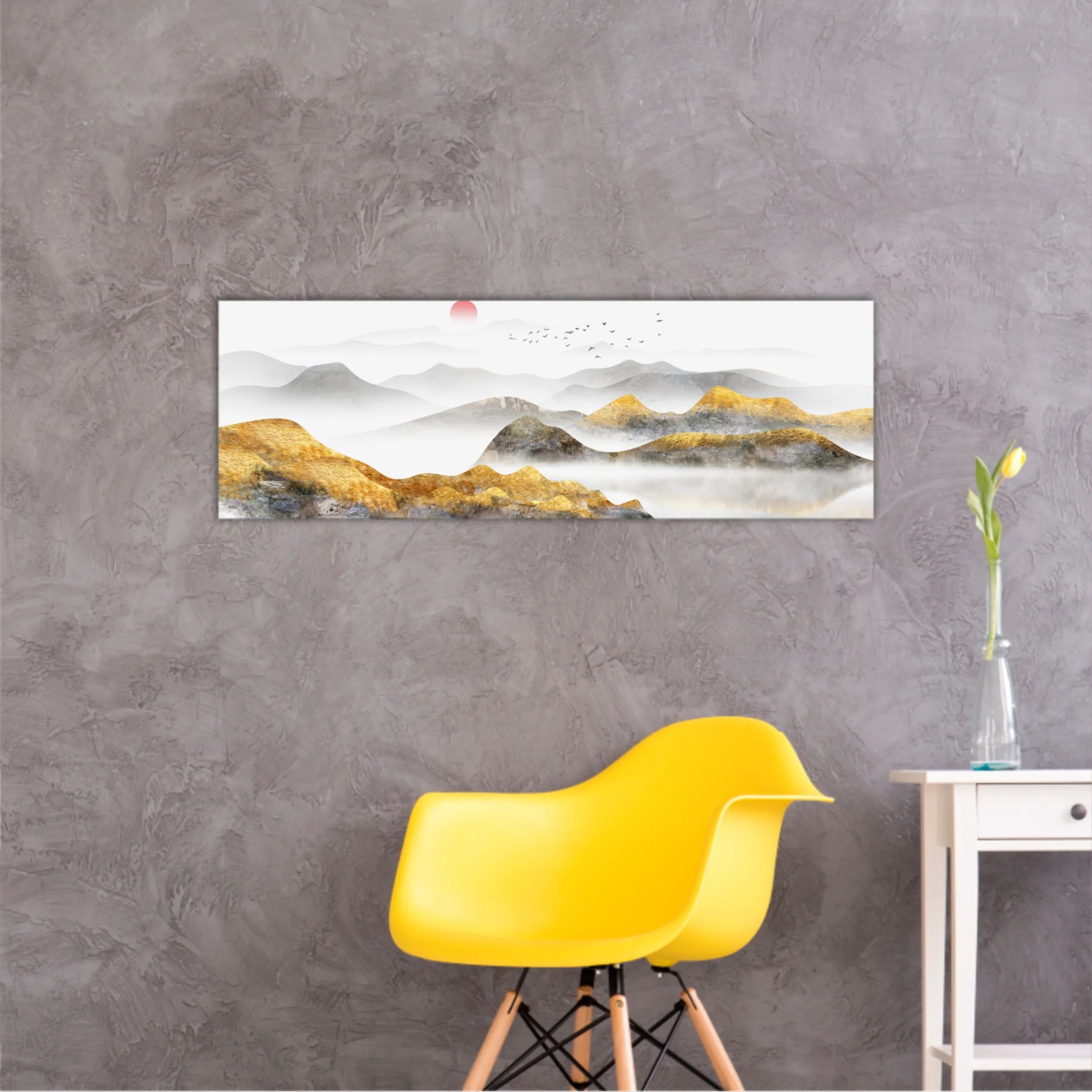 New Chinese abstract golden landscape painting