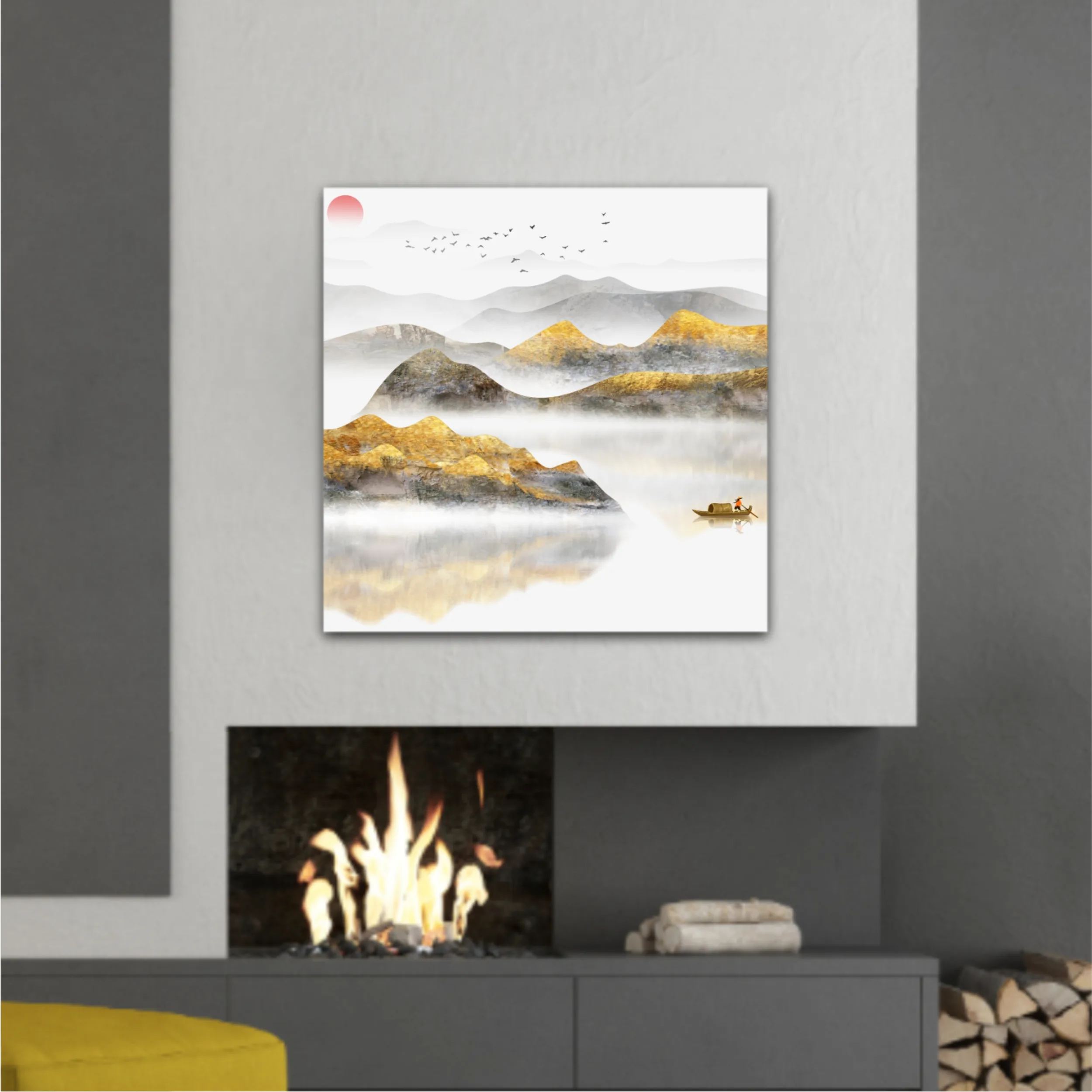 New Chinese abstract golden landscape painting