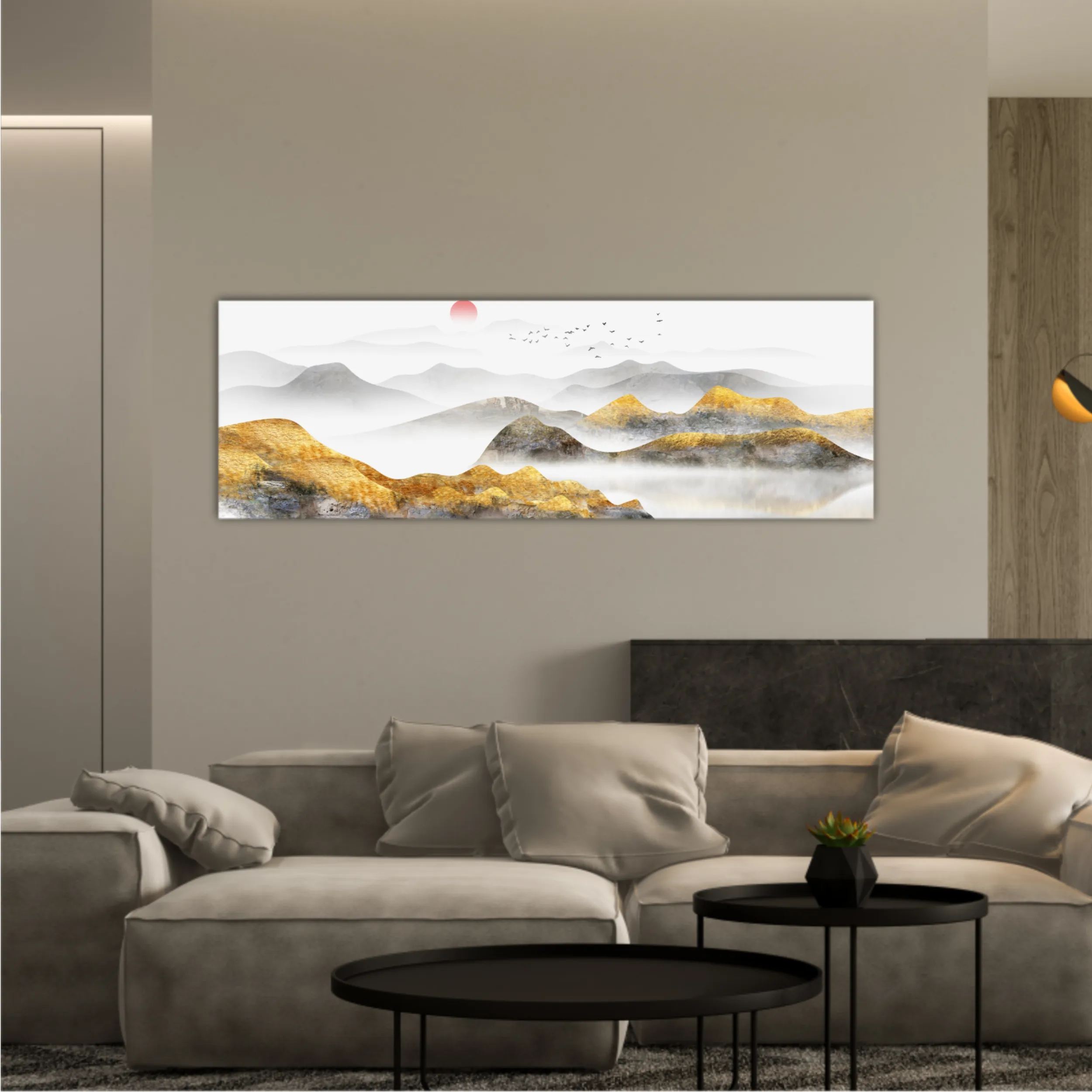 New Chinese abstract golden landscape painting