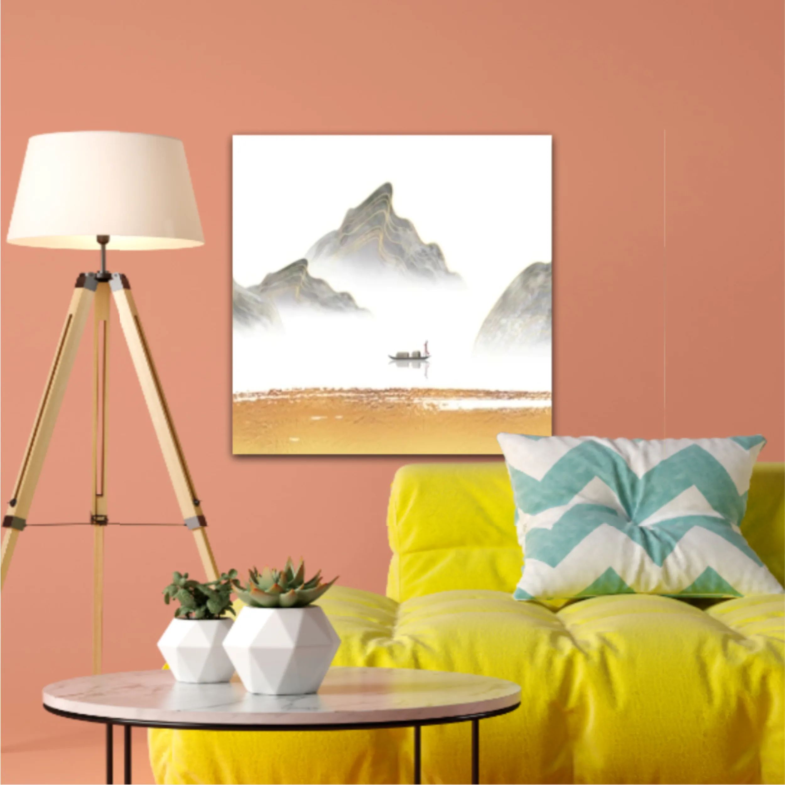 3d illustration image of mountain river water and cloud