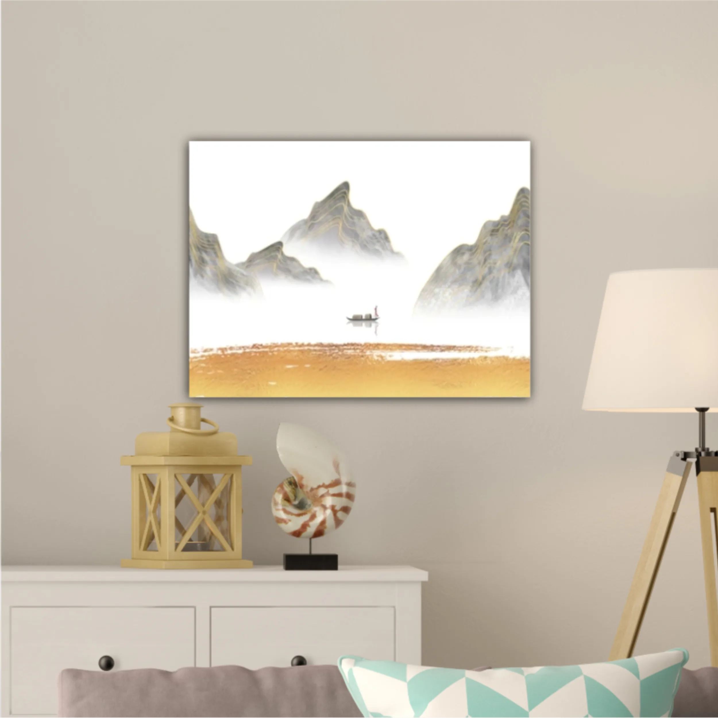 3d illustration image of mountain river water and cloud