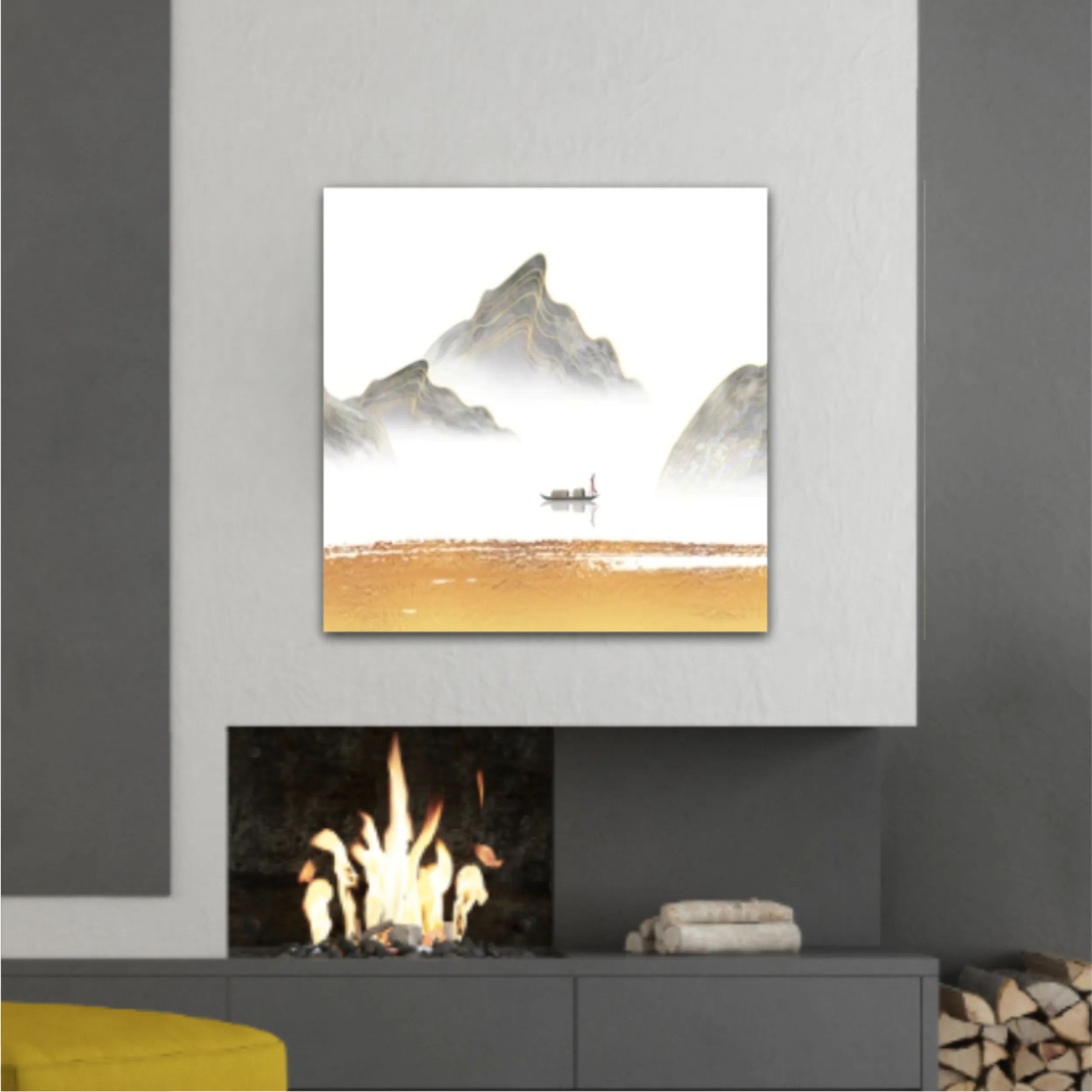 3d illustration image of mountain river water and cloud