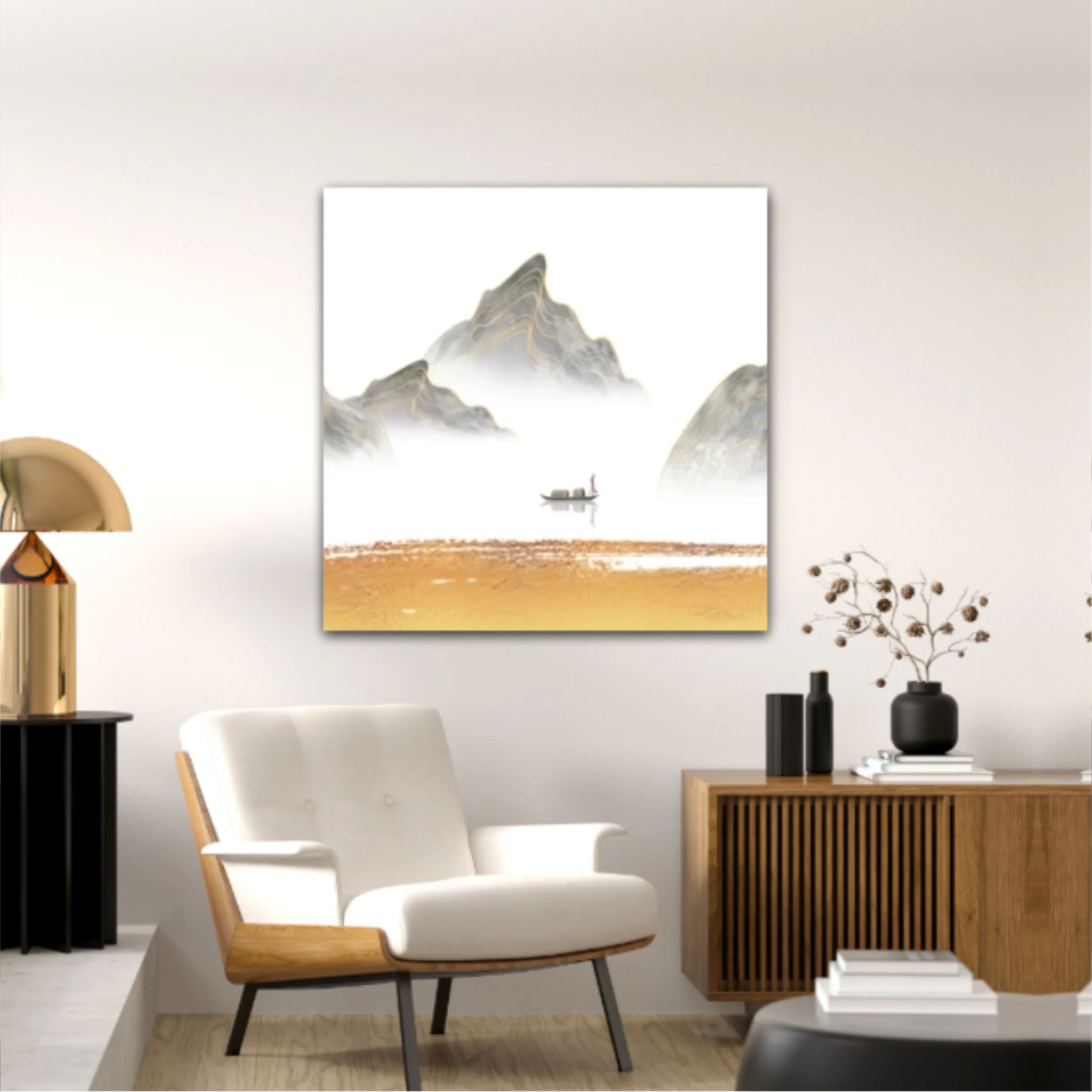 3d illustration image of mountain river water and cloud