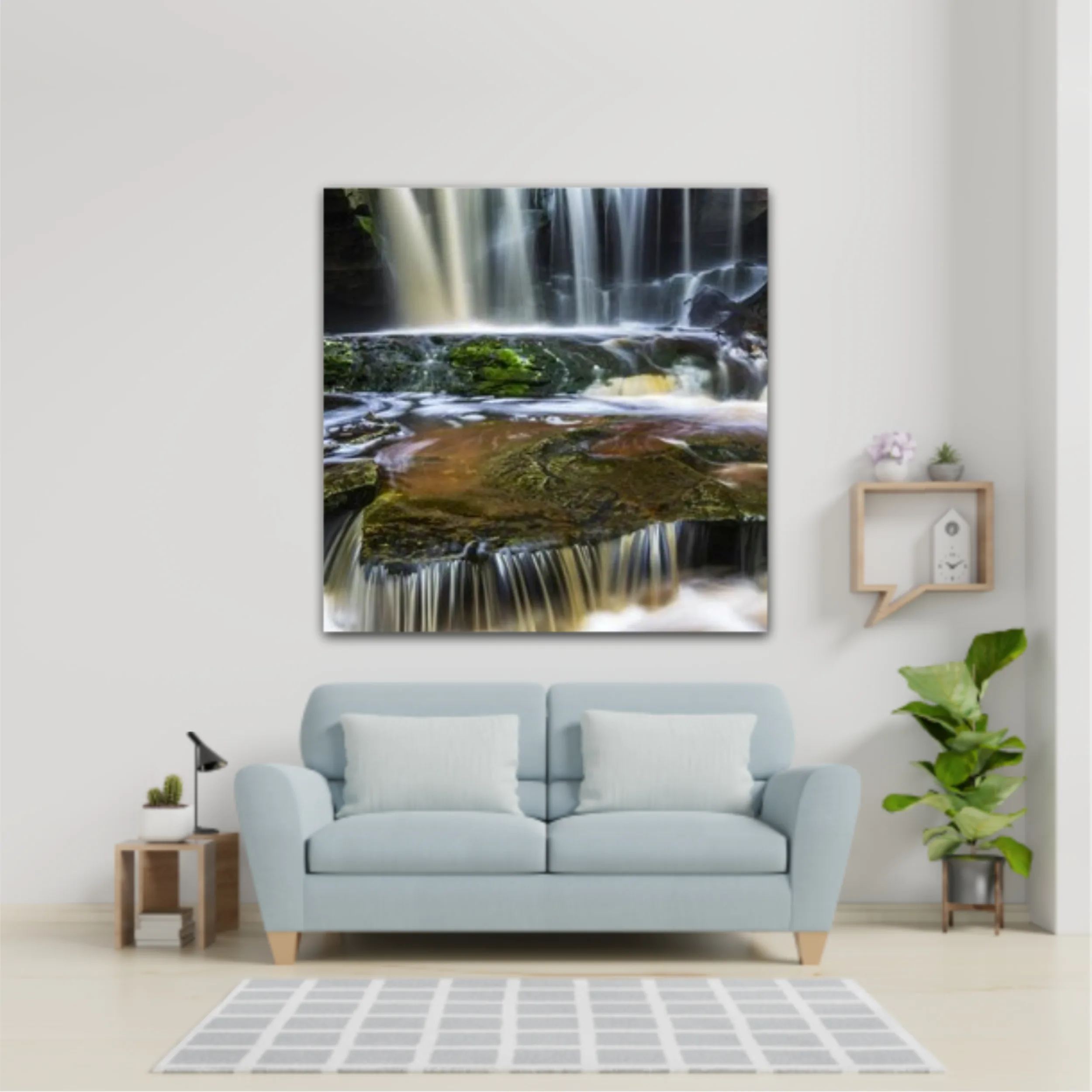 Waterfalls in the mountains, in early autumn season