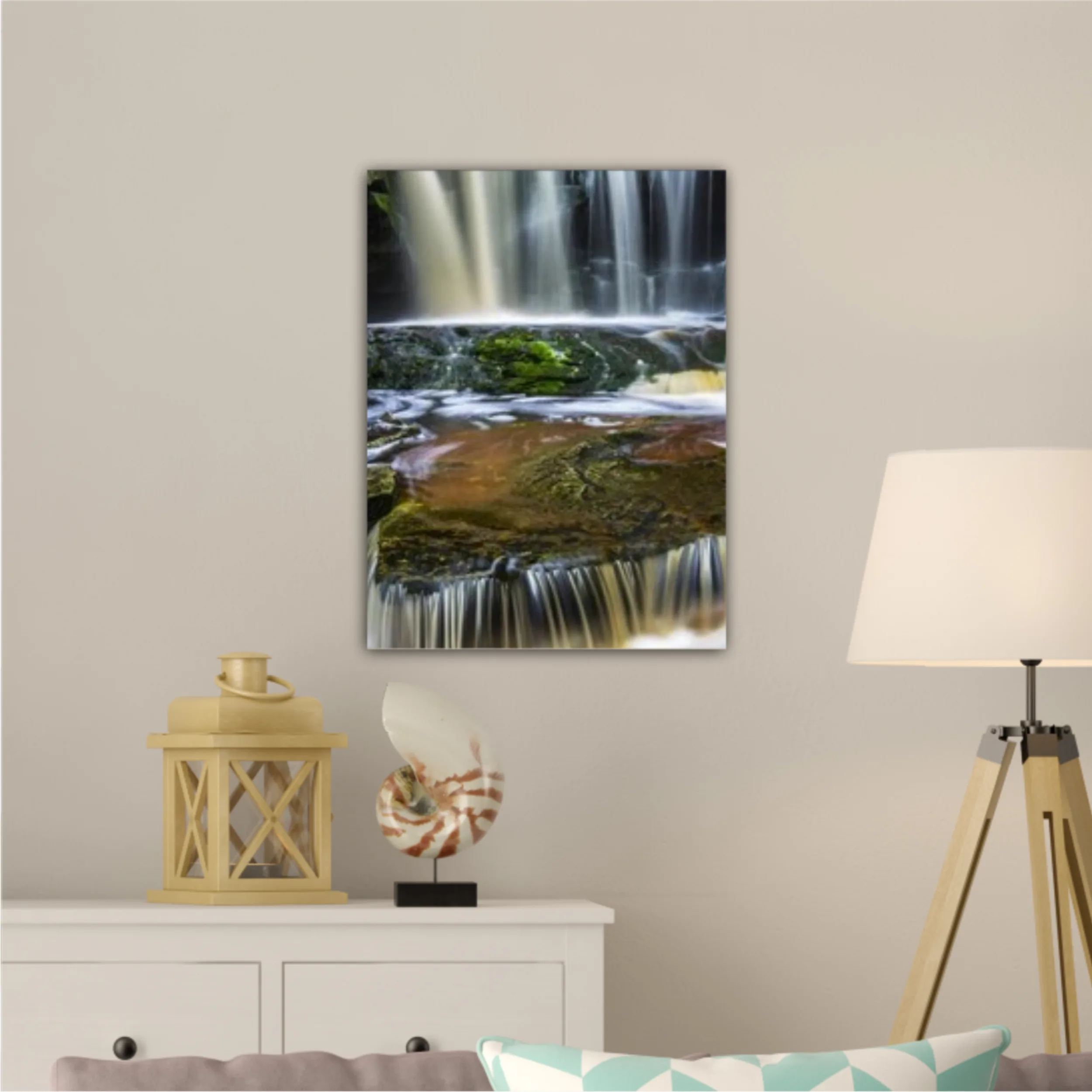 Waterfalls in the mountains, in early autumn season