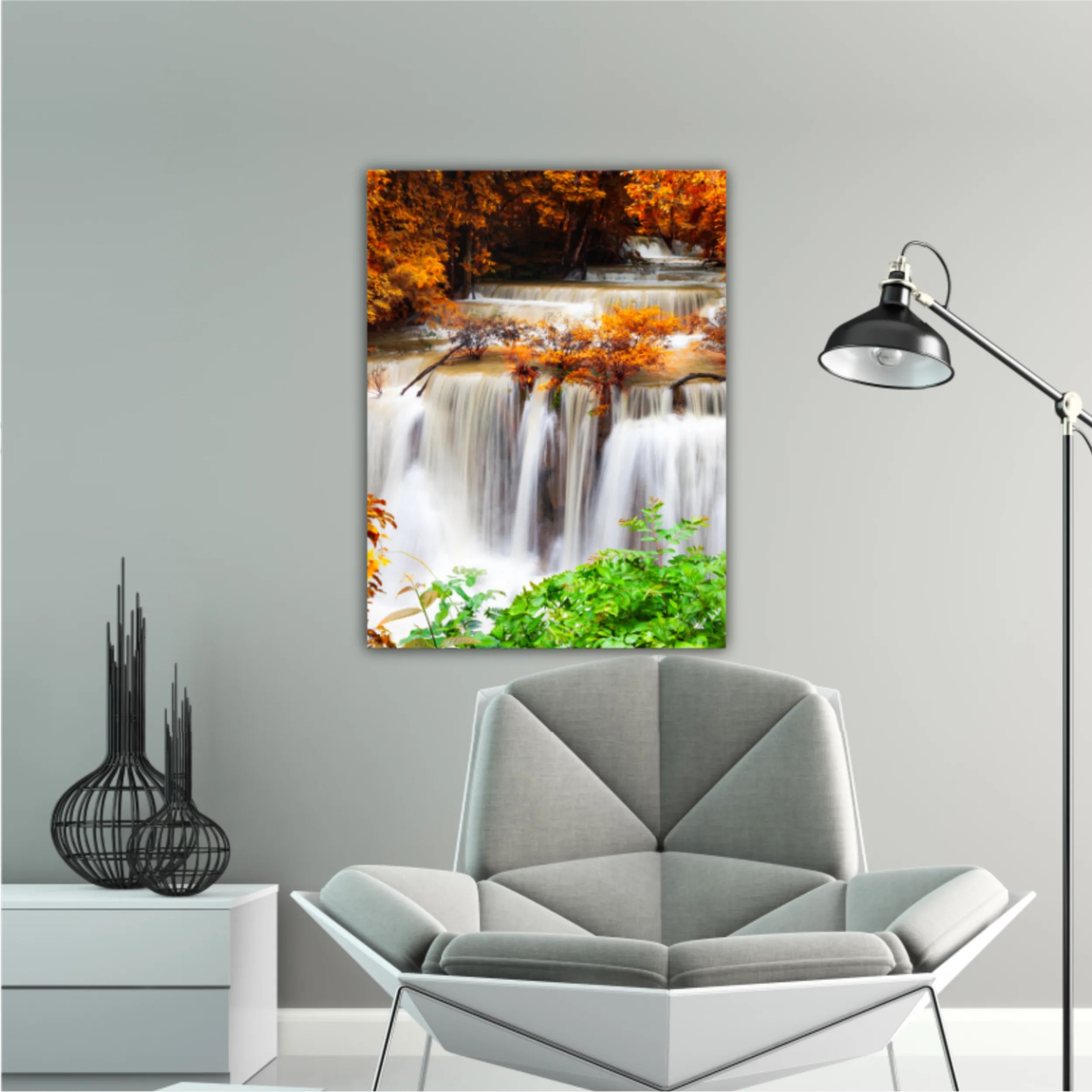 View of waterfalls in Thailand in rainy season