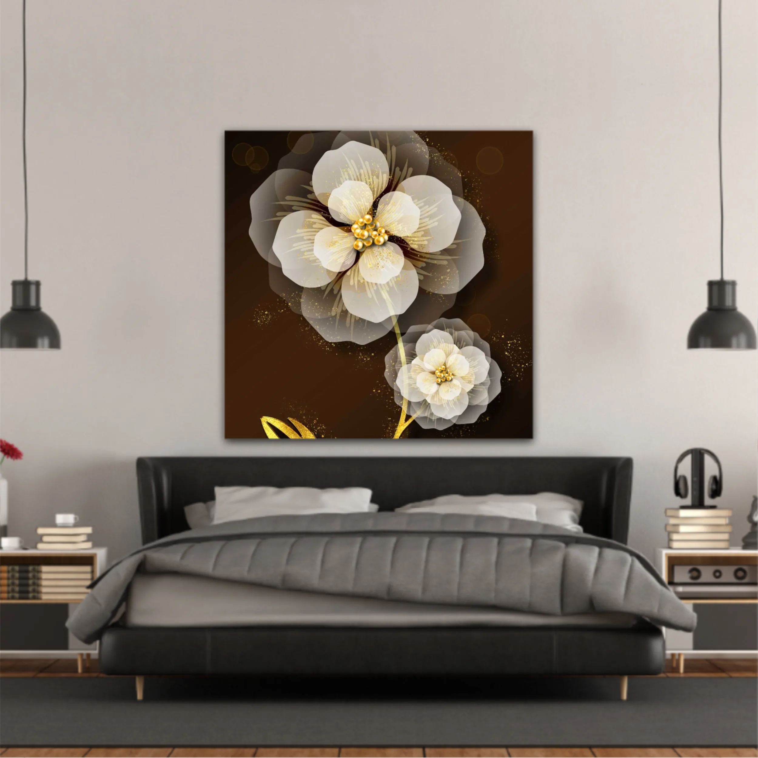 3d illustration of luxurious golden flower