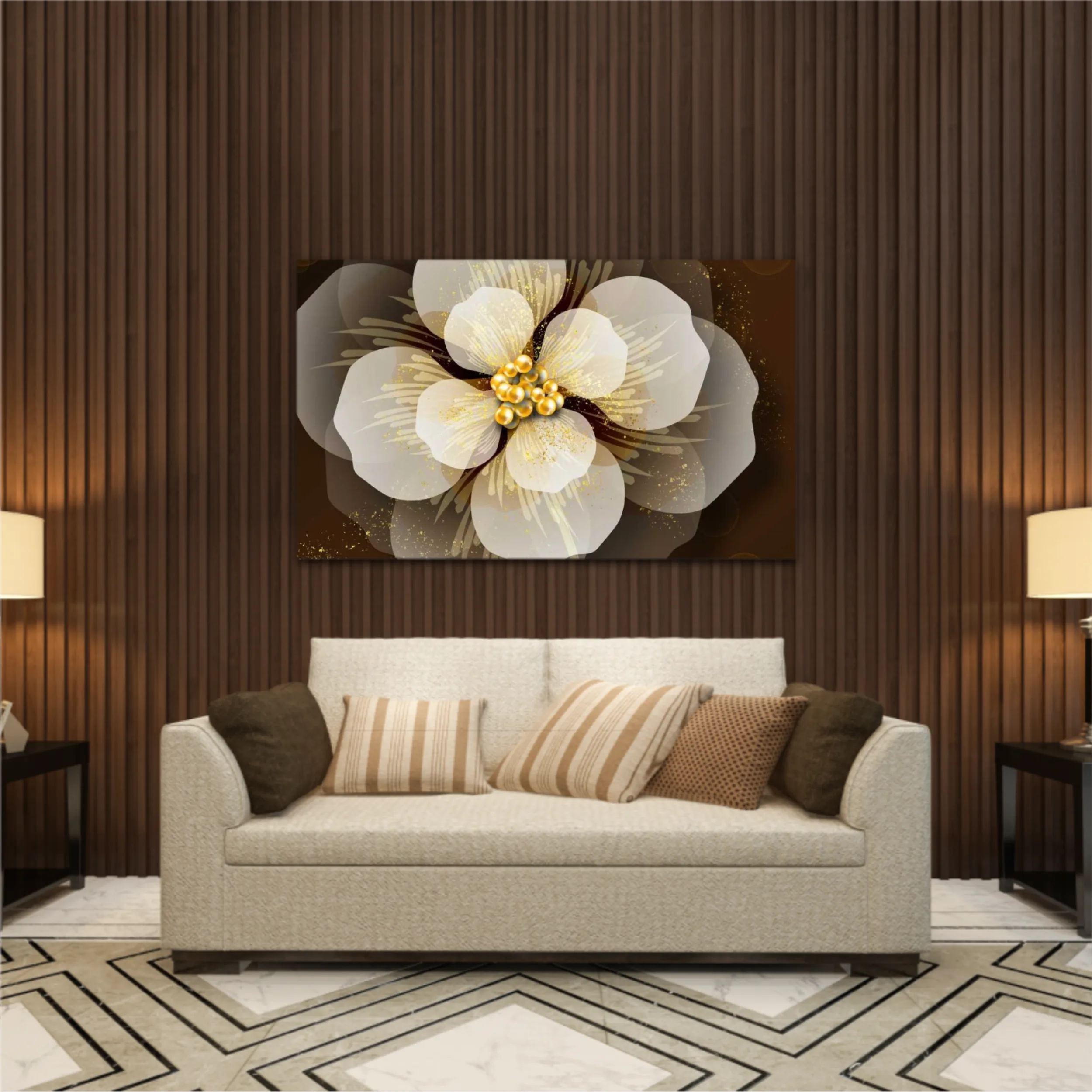 3d illustration of luxurious golden flower