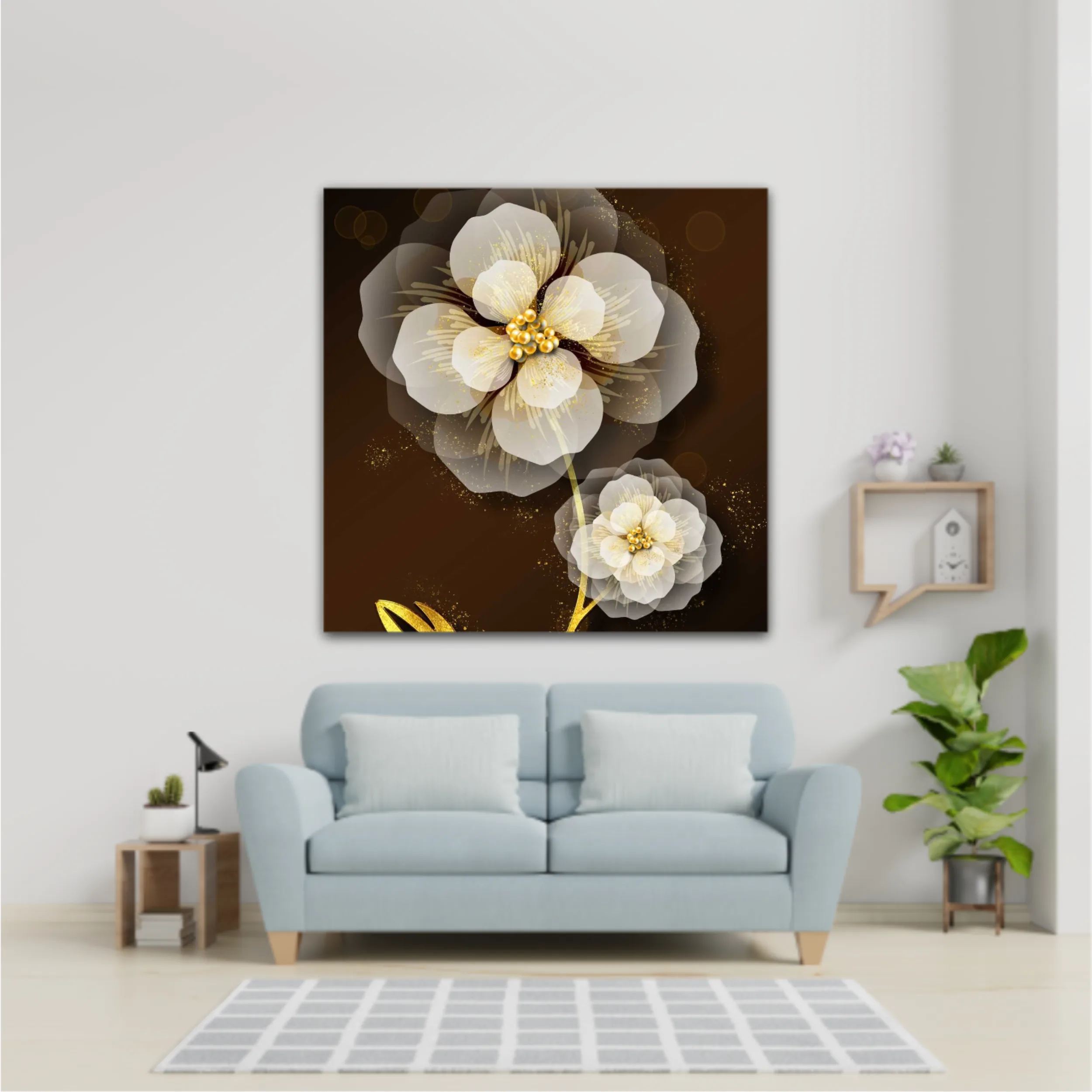 3d illustration of luxurious golden flower