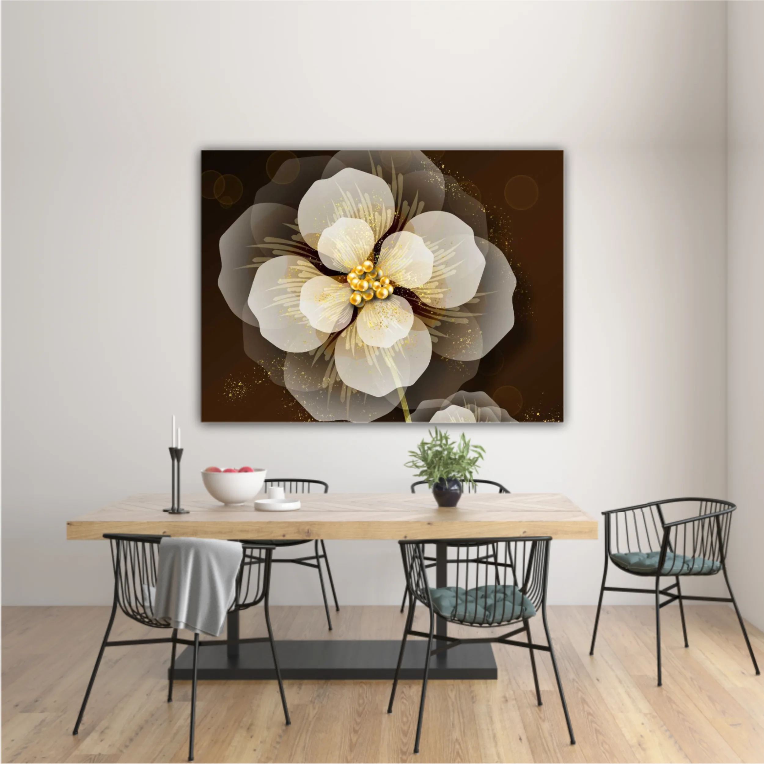 3d illustration of luxurious golden flower