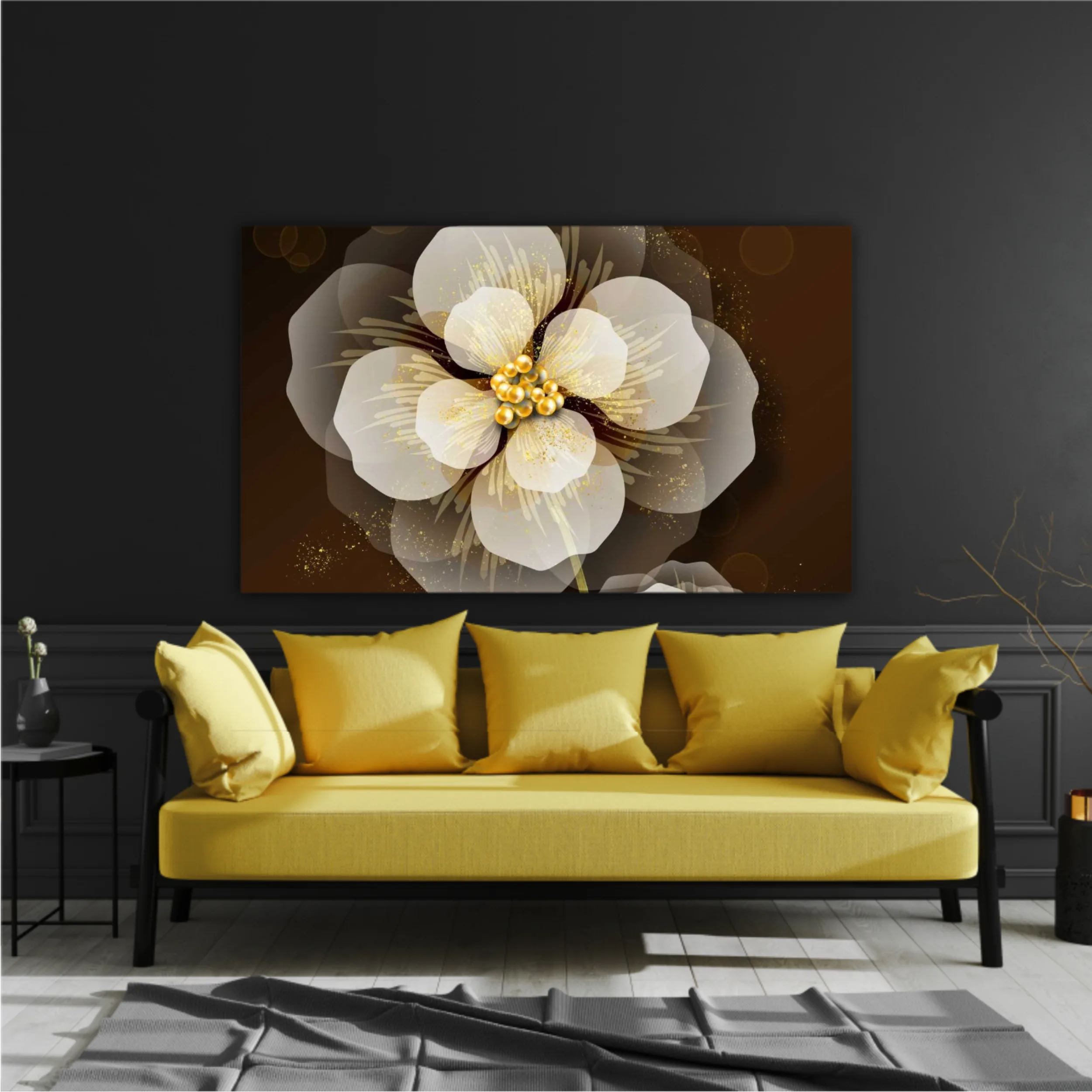 3d illustration of luxurious golden flower