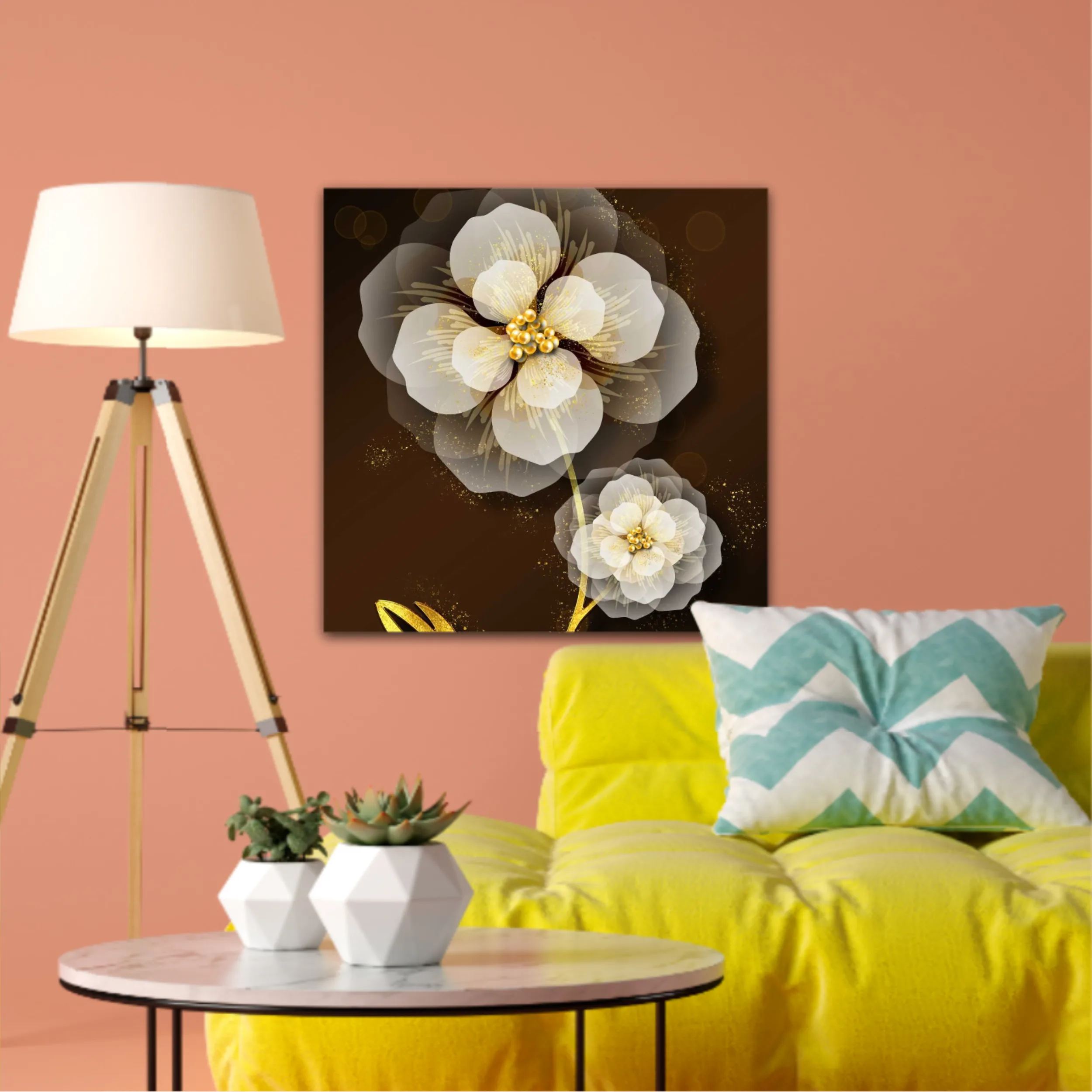 3d illustration of luxurious golden flower