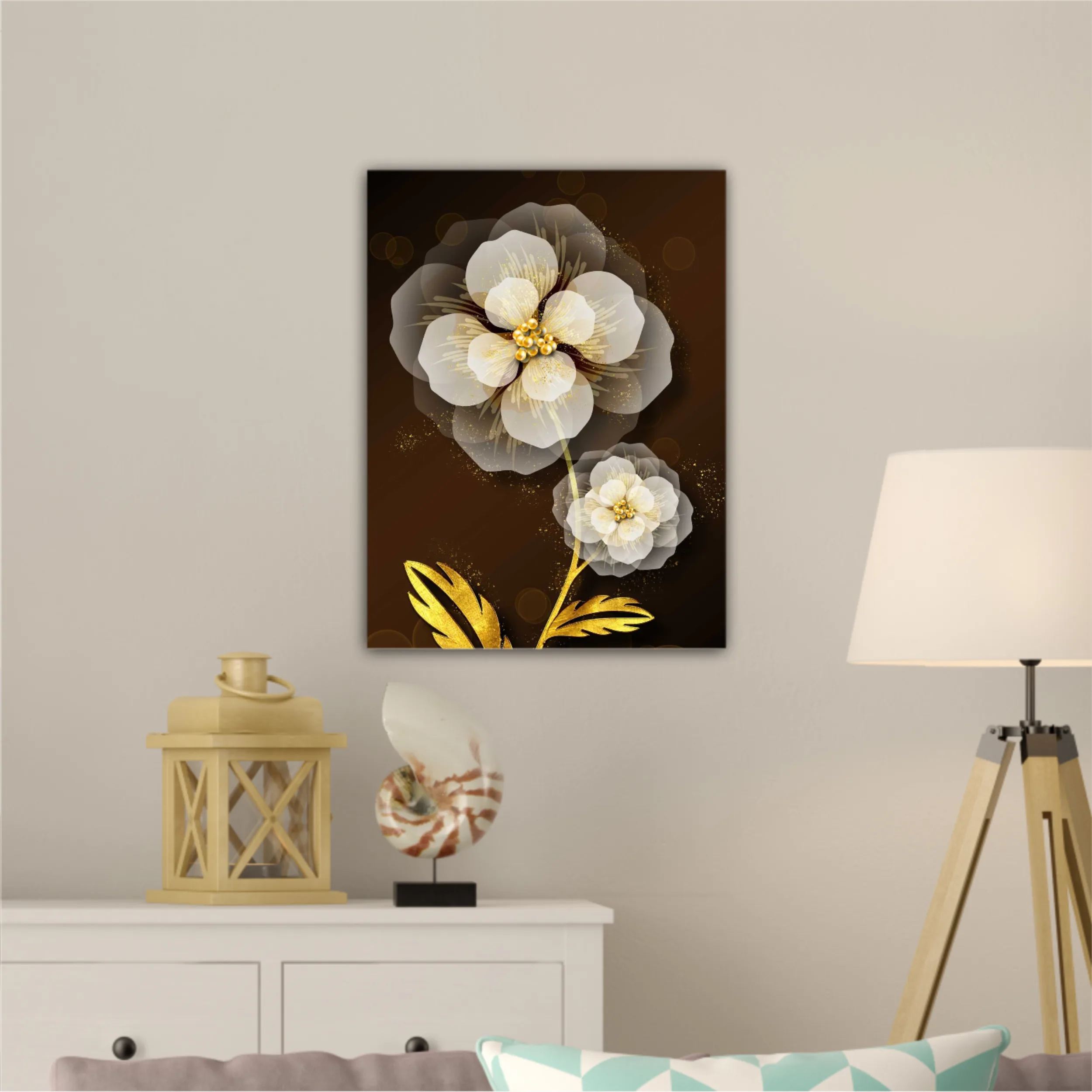 3d illustration of luxurious golden flower